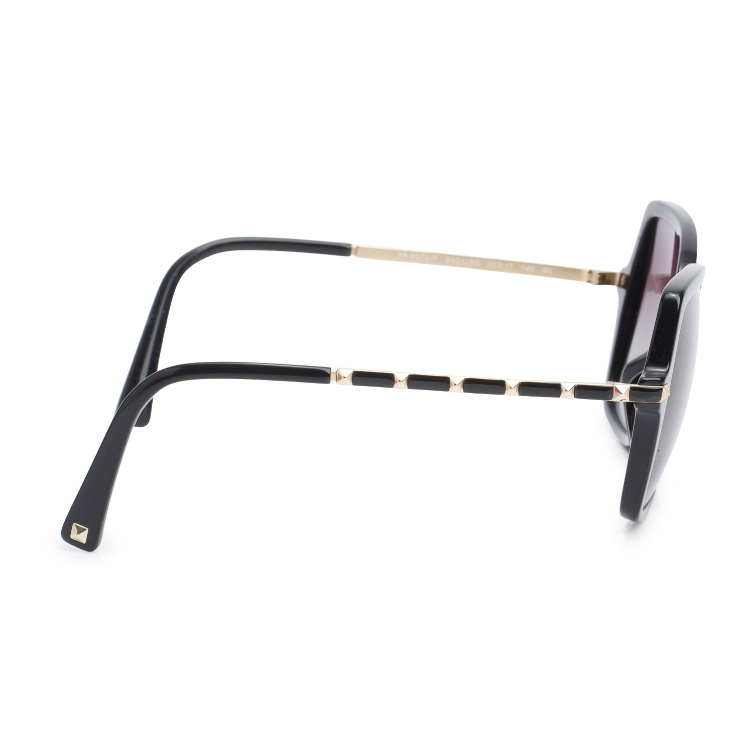 Valentino VA 4072-F Black Acetate Rockstud Square Sunglasses w/ Box & Case