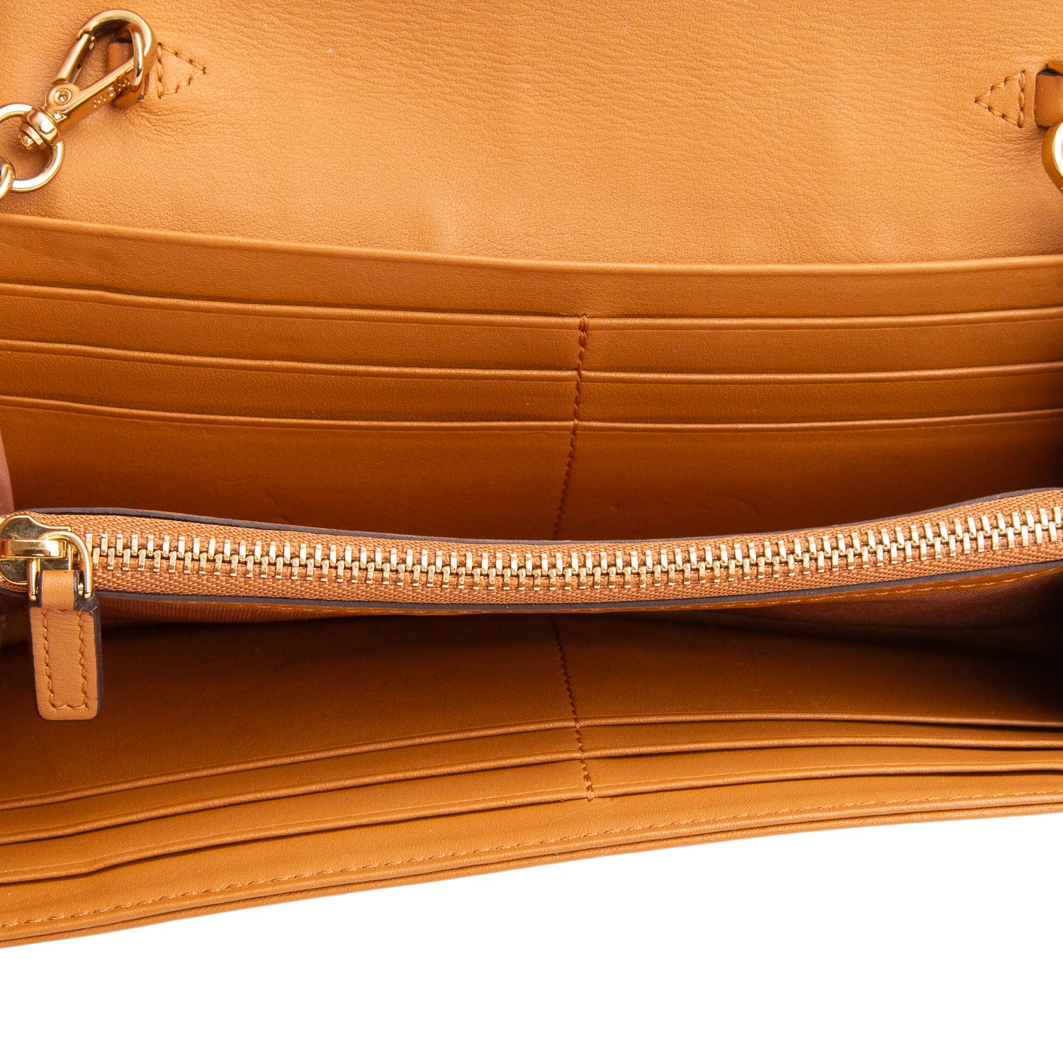 MCM Cognac Visetos Tracy Chain Wallet Bag w/ Box