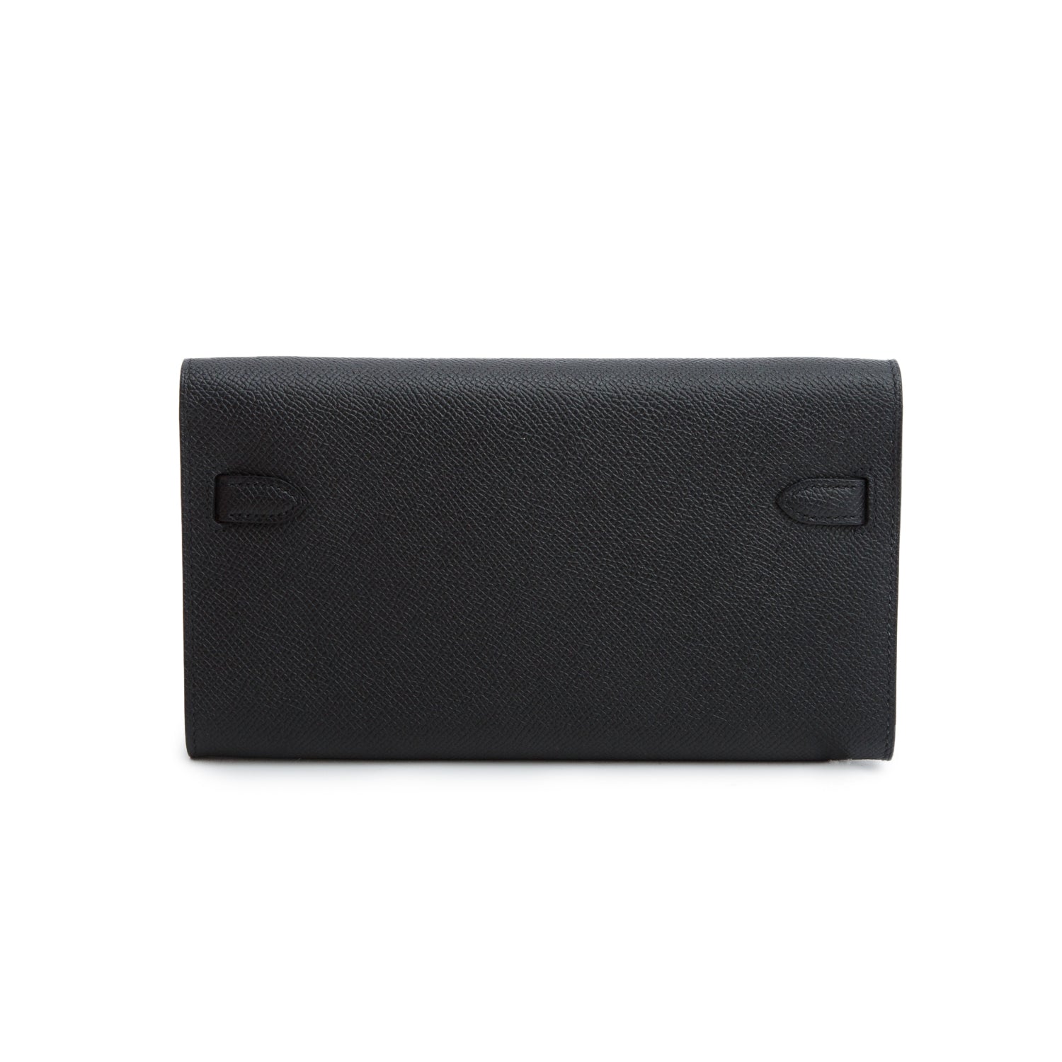 Hermes 2025 Noir Epsom Leather Kelly Wallet To Go w/ Strap & Box