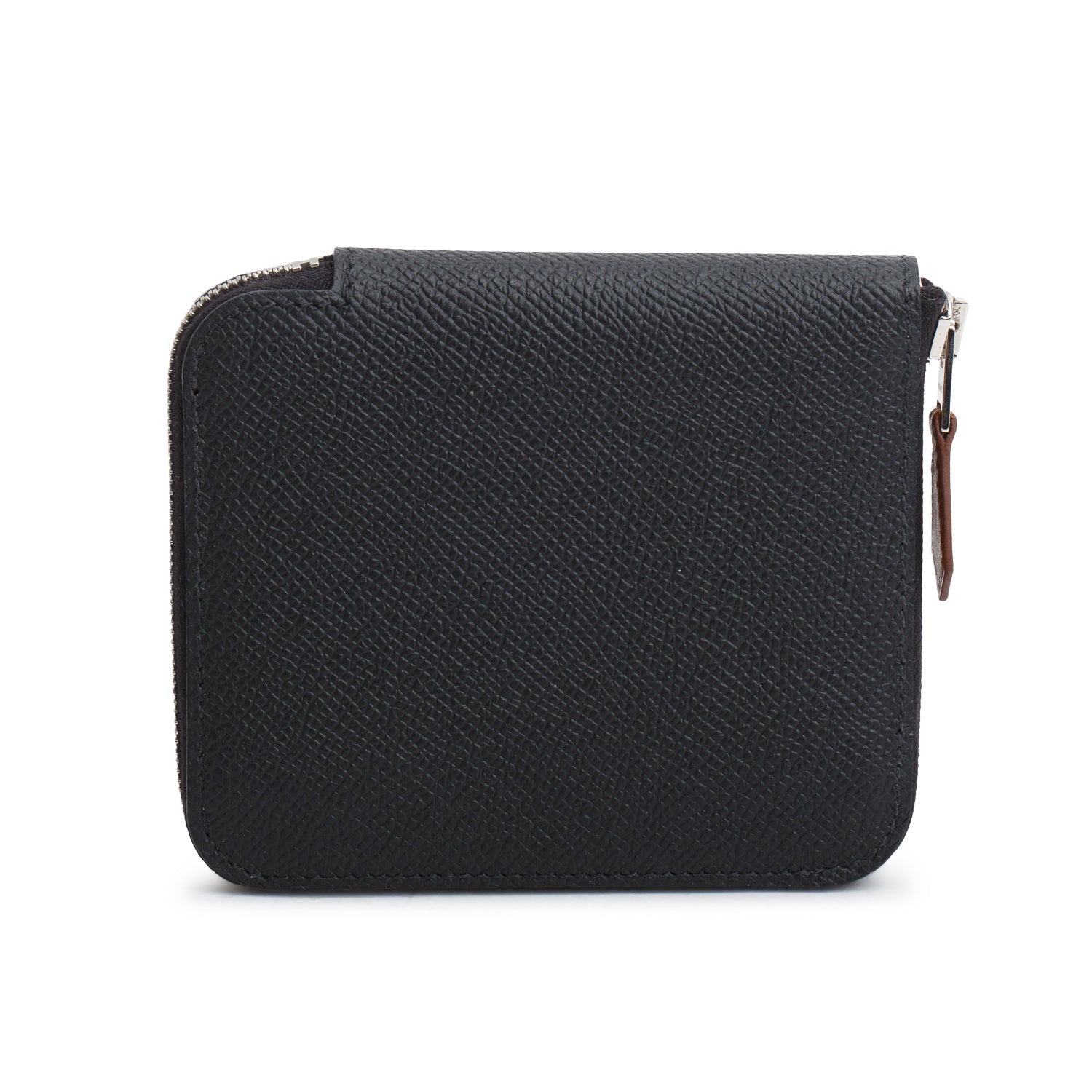 Hermes 2025 Noir Epsom Leather Silk'In Compact Wallet w/ Box