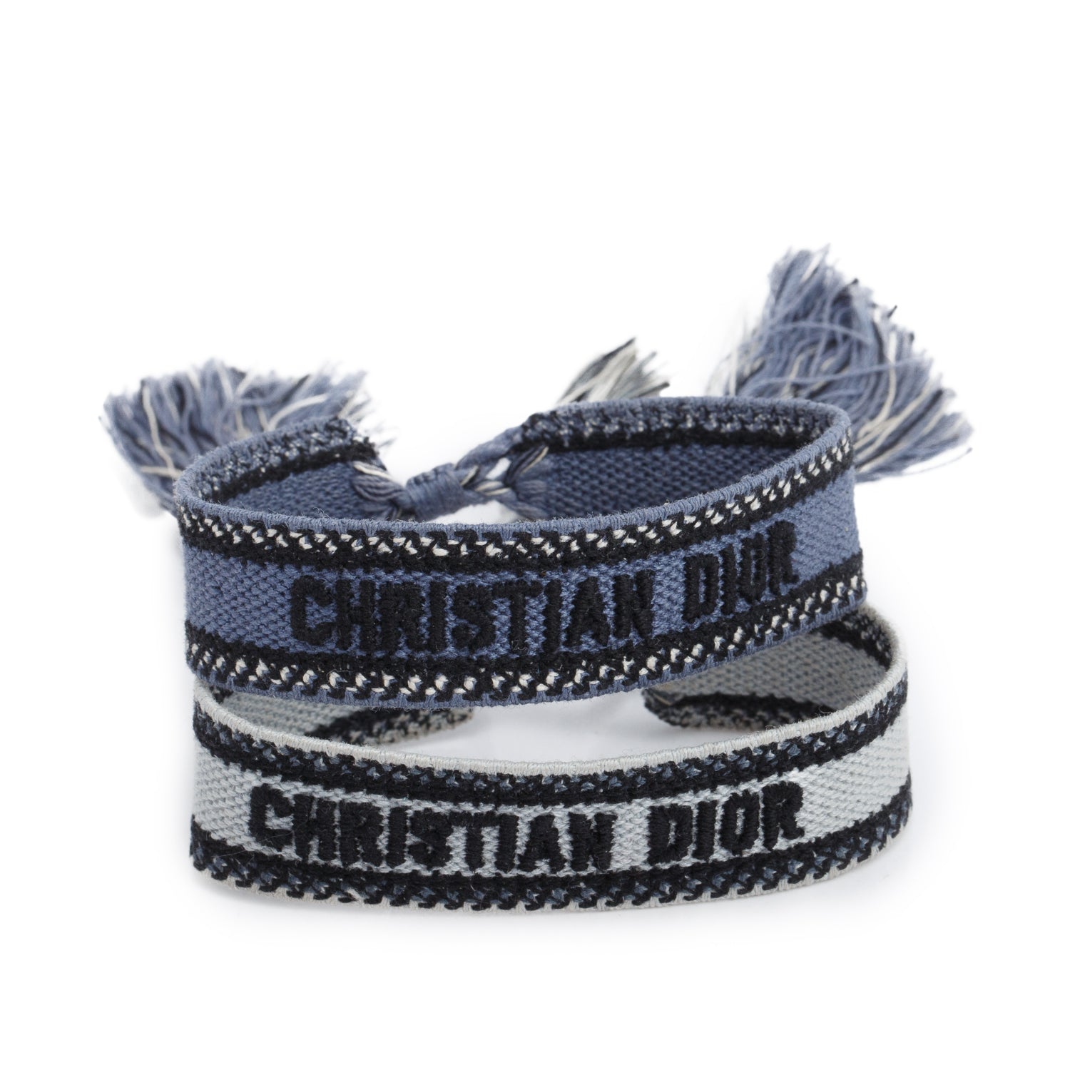 Christian Dior Woven Cotton Friendship Bracelet Set w/ Box