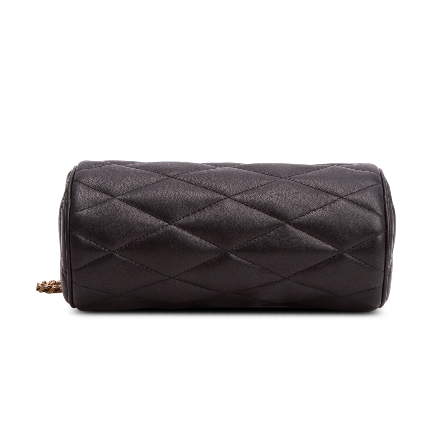 Saint Laurent 2022 Black Quilted Lambskin Leather Mini Sade Tube Bag w/ Box