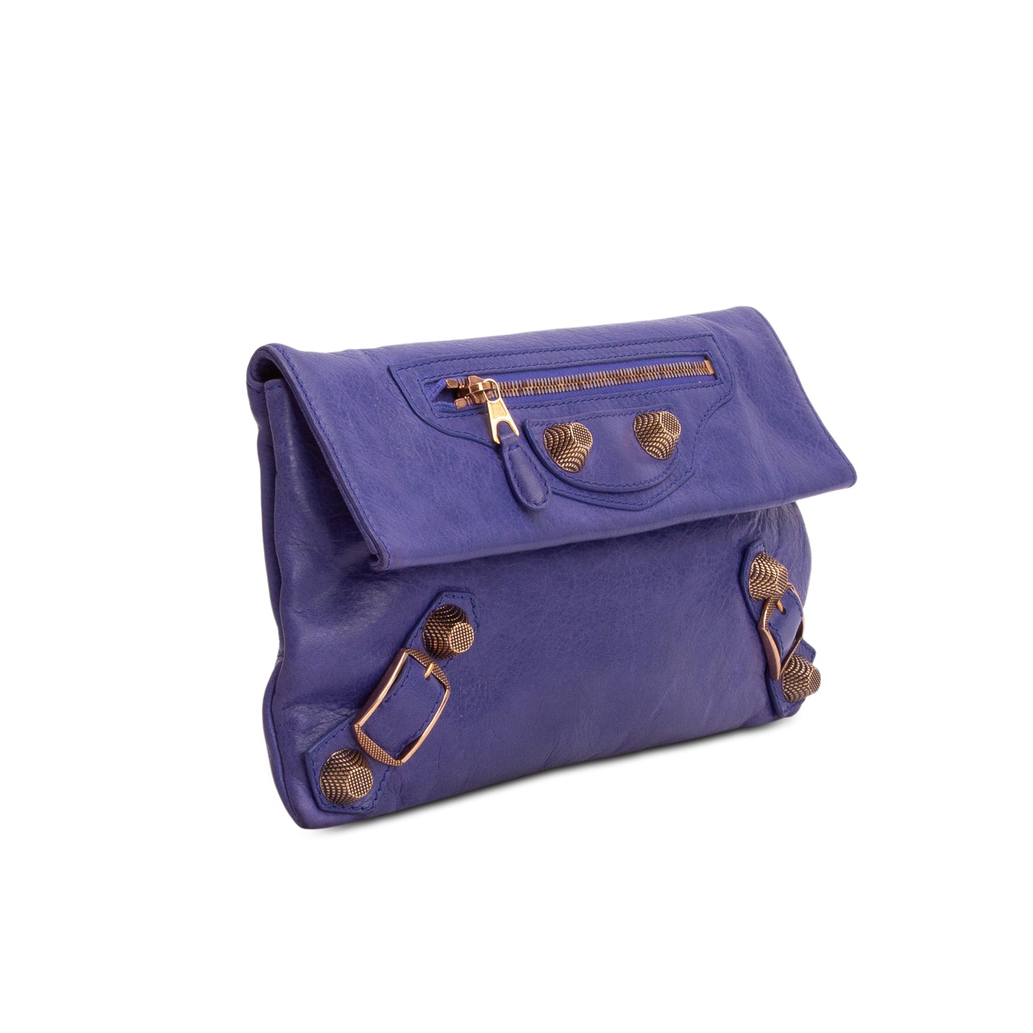 Balenciaga Purple Agneau Leather Giant 12 Envelope Clutch