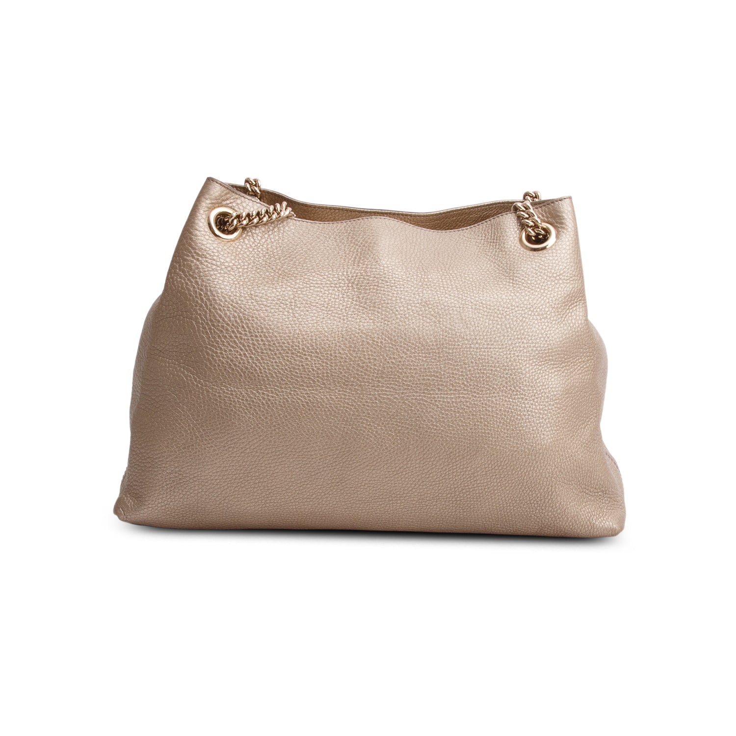 Gucci Gold Grained Leather Medium Soho Chain Tote
