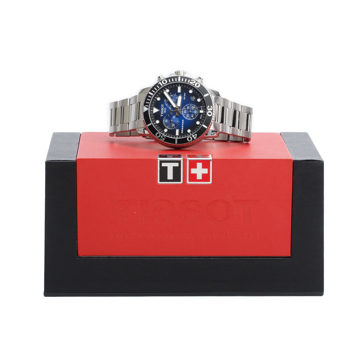 Tissot Stainless Steel Seastar 1000 Powermatic 80 43 MM Automatic Watch Blue Dial w/ Box & Papers
