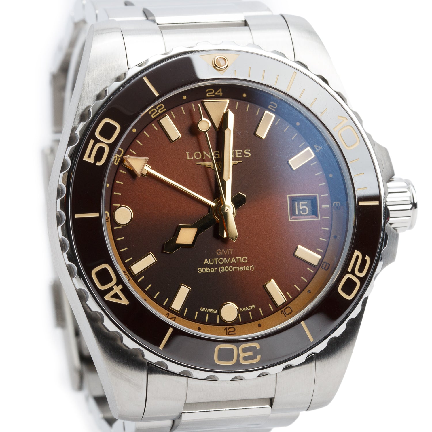 Longines 2026 Stainless Steel HydroConquest 43 MM GMT Automatic Watch Brown Dial w/ Box & Papers