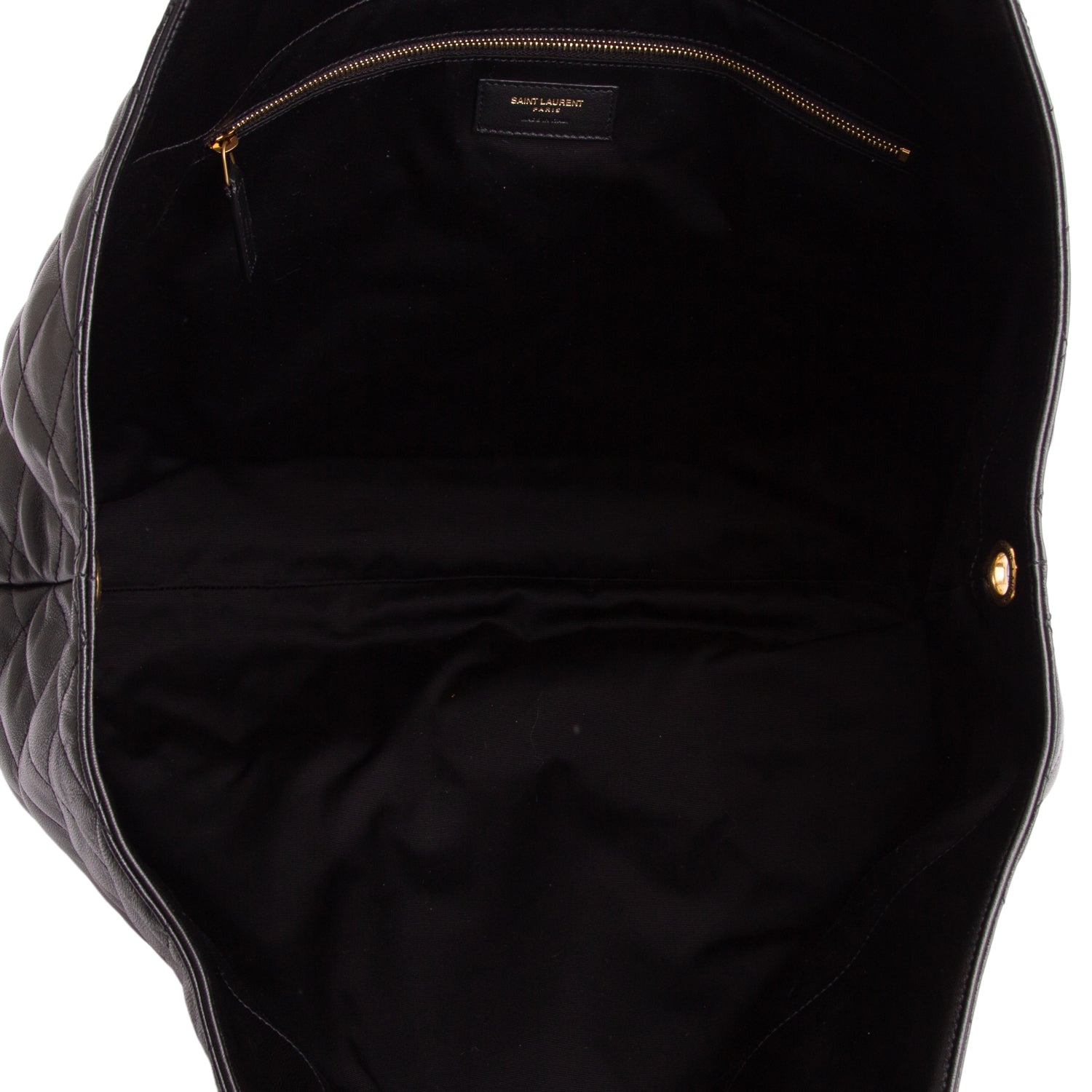 Saint Laurent 2022 Black Lambskin Quilted Maxi Icare Shopping Tote w/ Box & Pouch