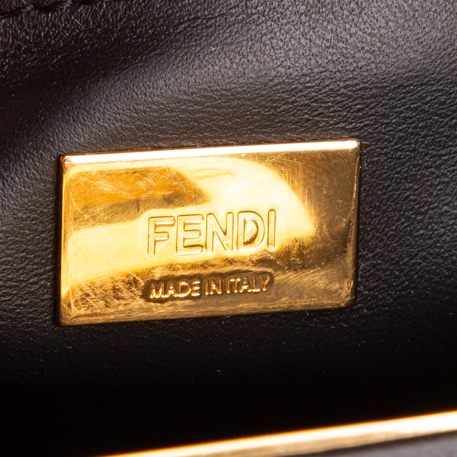 Fendi 2022 Black Lambskin Mini Peekaboo Bag w/ Box, Receipt & Strap