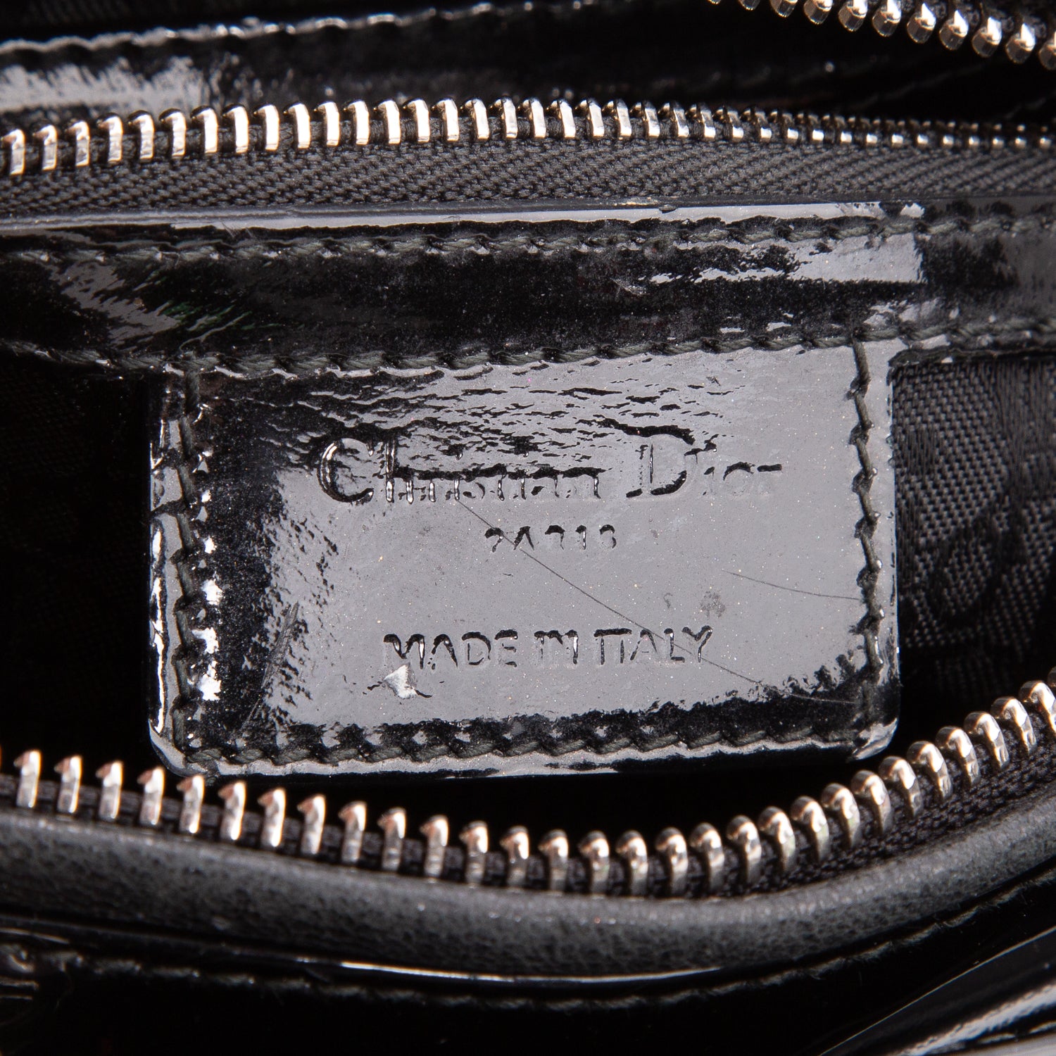 Christian Dior Black Cannage Patent Leather Medium Lady Dior Bag w/ Straps