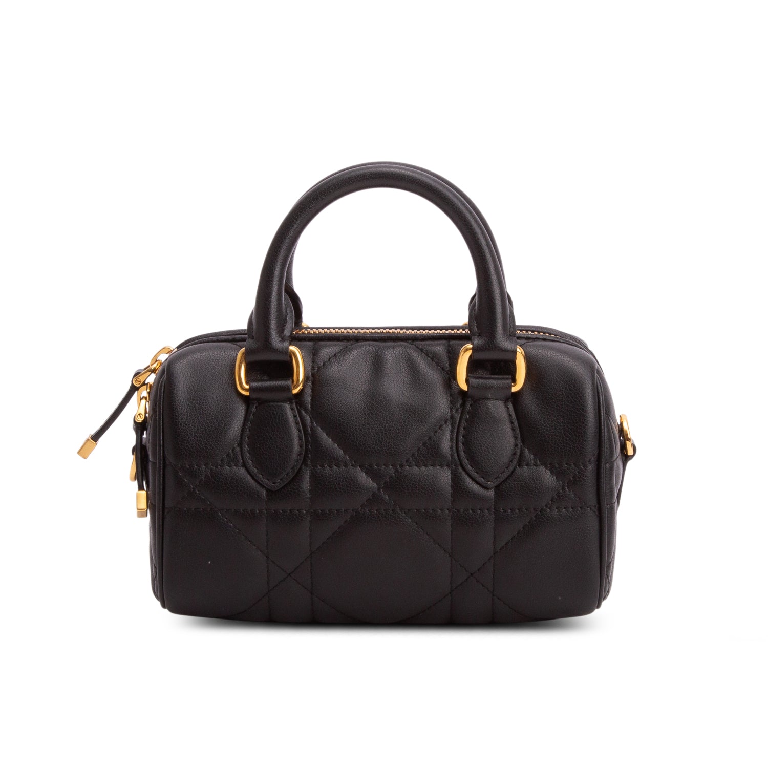 Christian Dior 2024 Black Calfskin Macrocannage Groove 17 Bag w/ Box & Strap