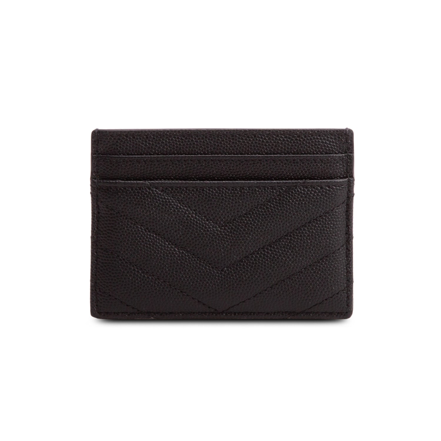 Saint Laurent 2020 Black Grain de Poudre Cassandre Matelasse Card Case
