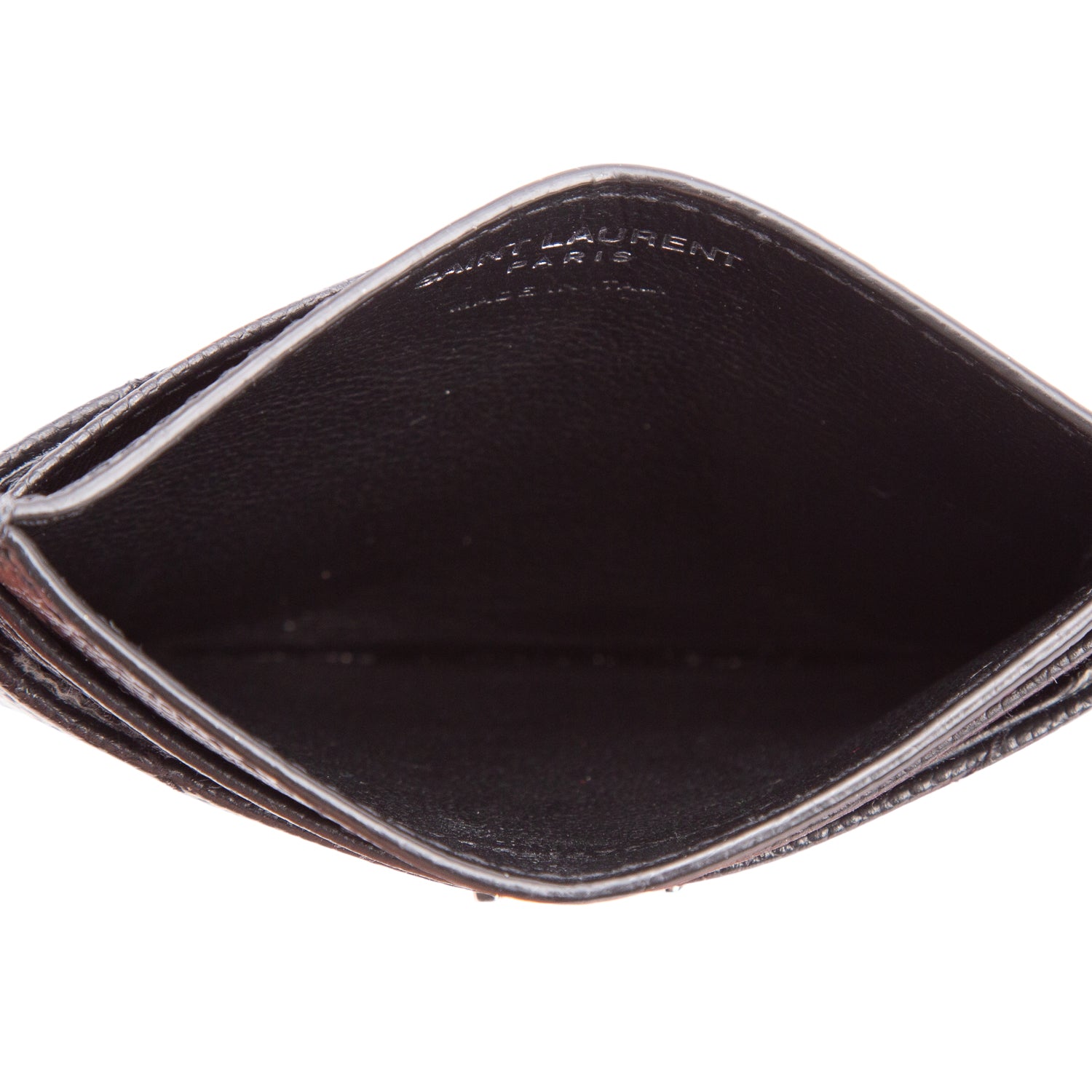 Saint Laurent 2020 Black Grain de Poudre Cassandre Matelasse Card Case