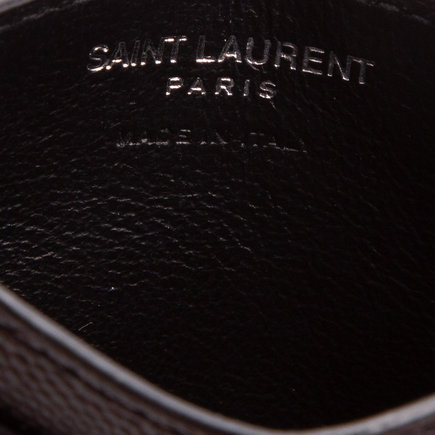Saint Laurent 2020 Black Grain de Poudre Cassandre Matelasse Card Case
