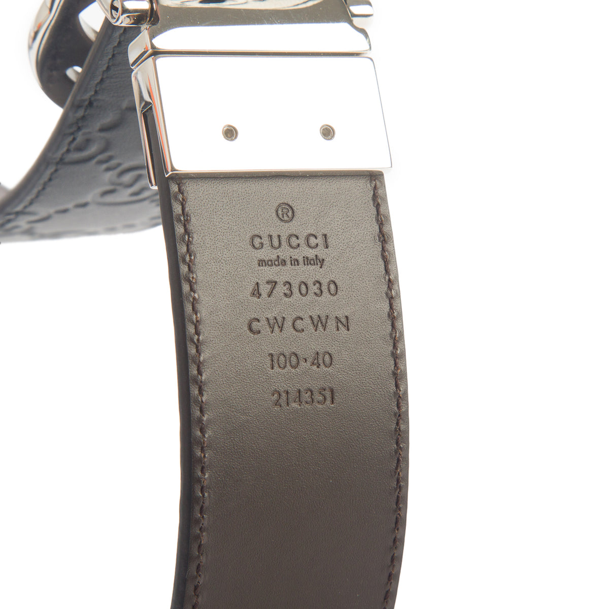 Gucci Brown/Black Signature Leather Interlocking G Reversible Belt, 100 40 w/ Box