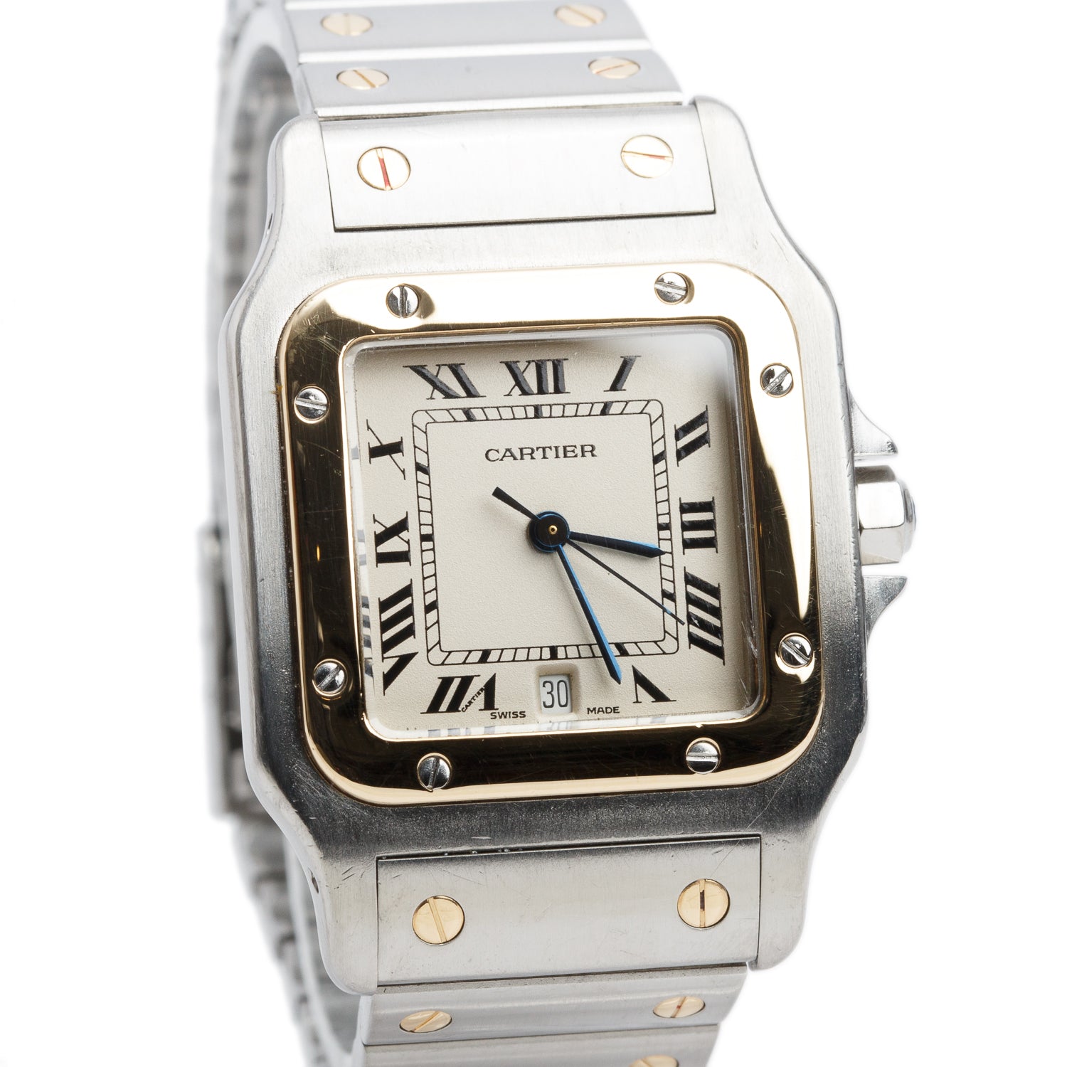 Cartier Stainless Steel & 18k Yellow Gold Santos Galbee Quartz Watch 187901