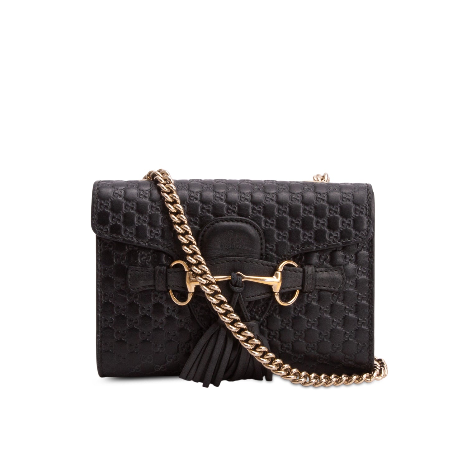 Gucci Black Microguccissima Mini Emily Horsebit Bag