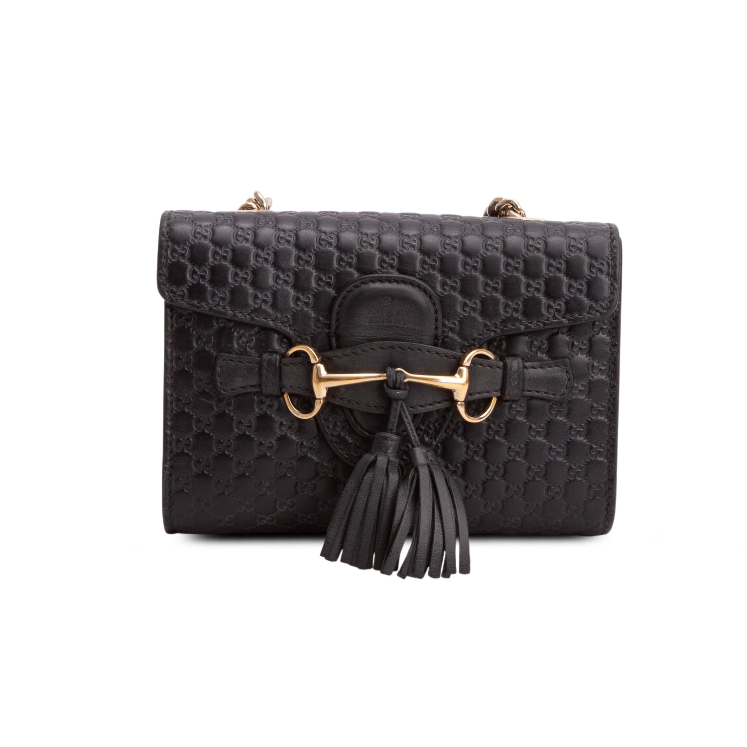 Gucci Black Microguccissima Mini Emily Horsebit Bag