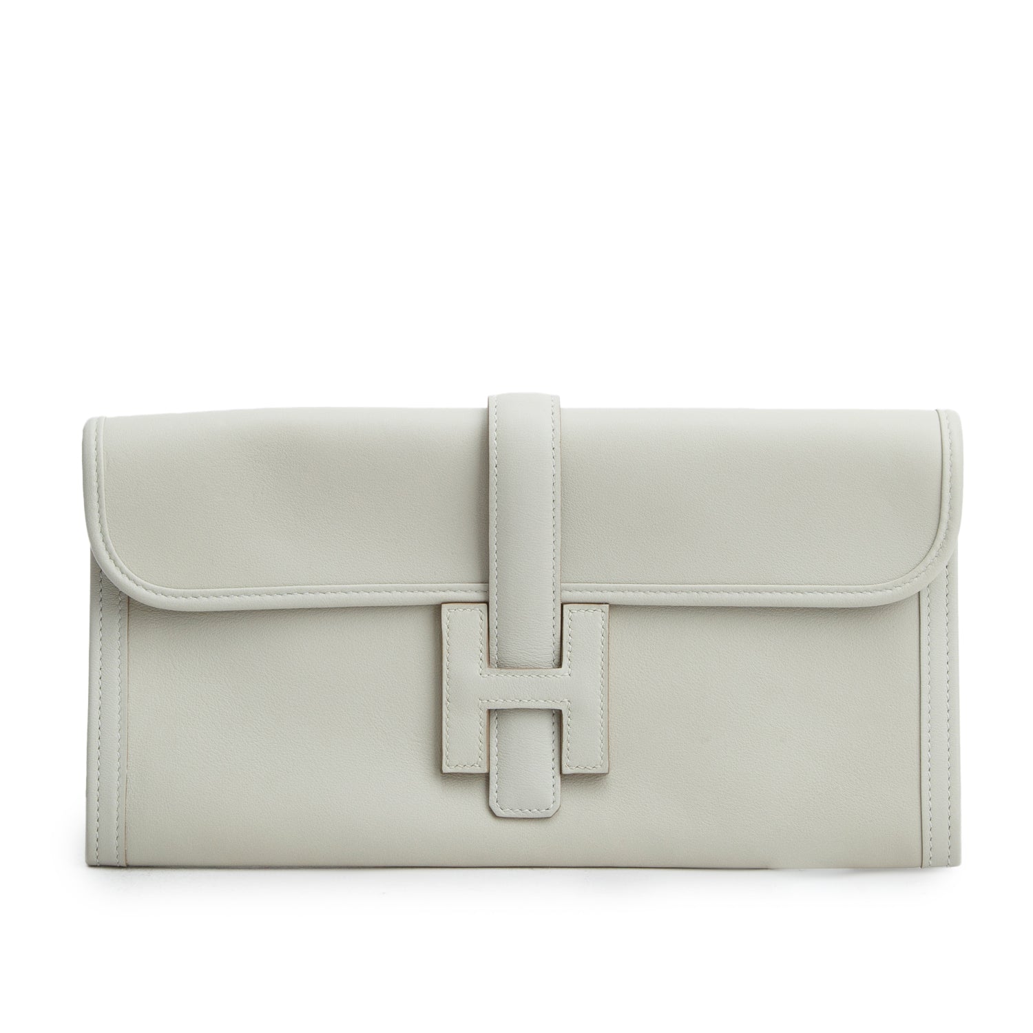 Hermes Craie Swift Leather Jige Elan 29 Clutch w/ Box