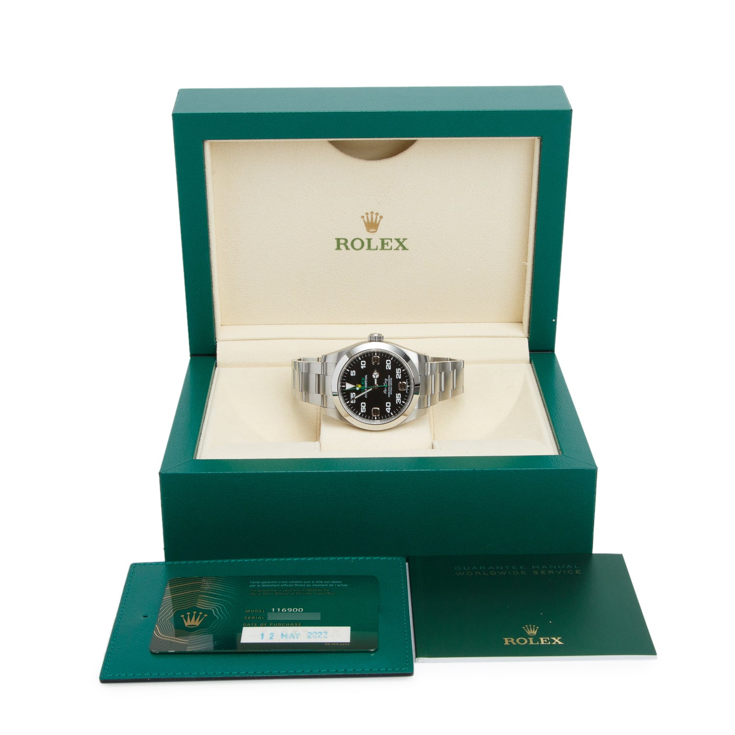 Rolex 2022 Stainless Steel Oyster Perpetual Air King 40 MM Watch 116900 w/ Box & Papers