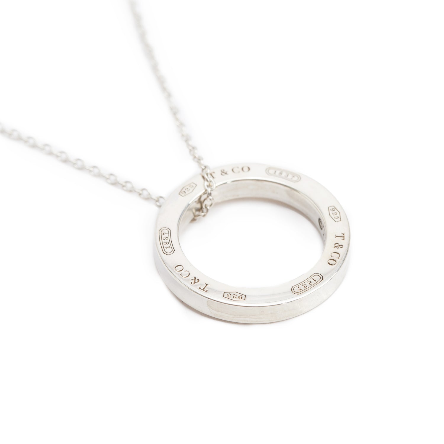 Tiffany & Co. Sterling Silver Medium 1837 Circle Pendant Necklace