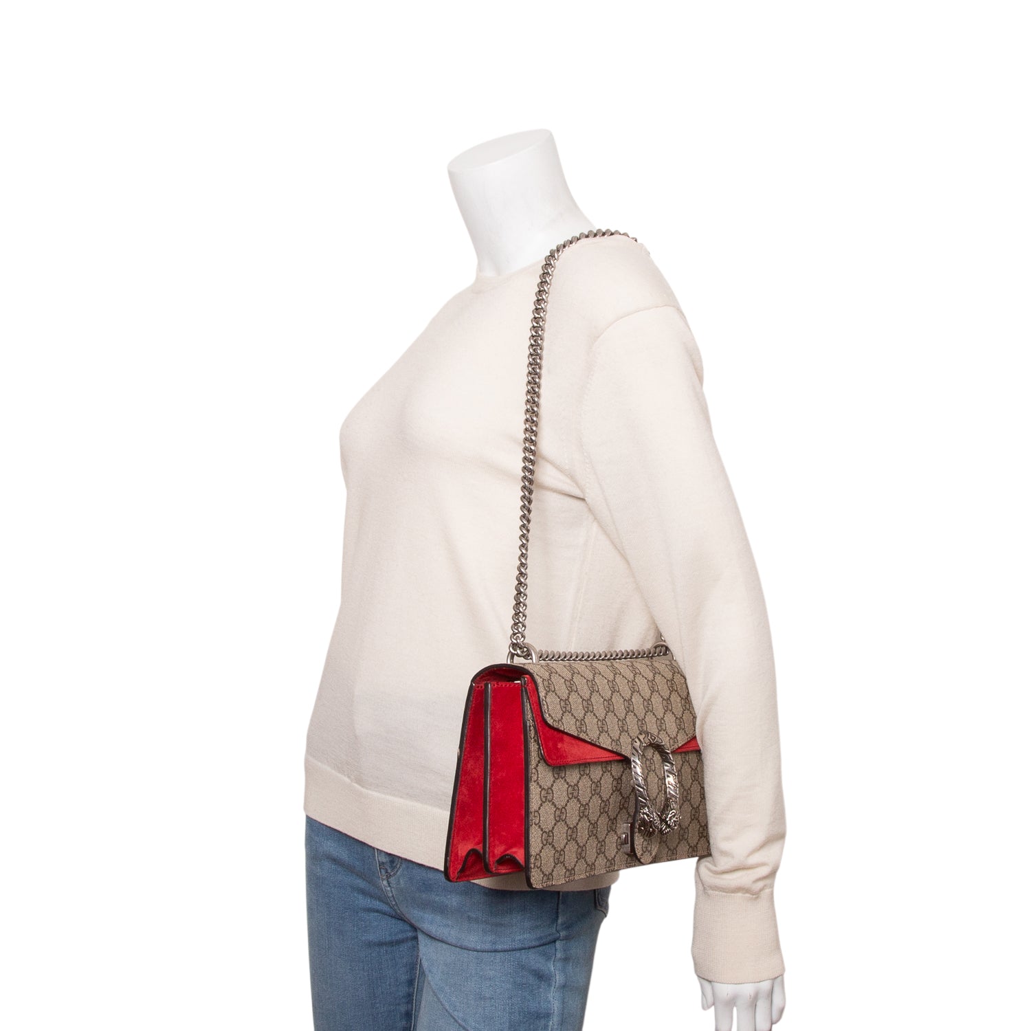 Gucci GG Supreme Monogram Medium Dionysus Shoulder Bag w/ Box