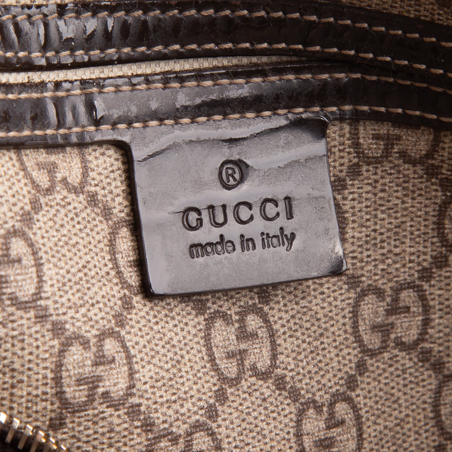 Gucci Beige GG Plus Monogram Tattoo Heart Medium Joy Boston Bag