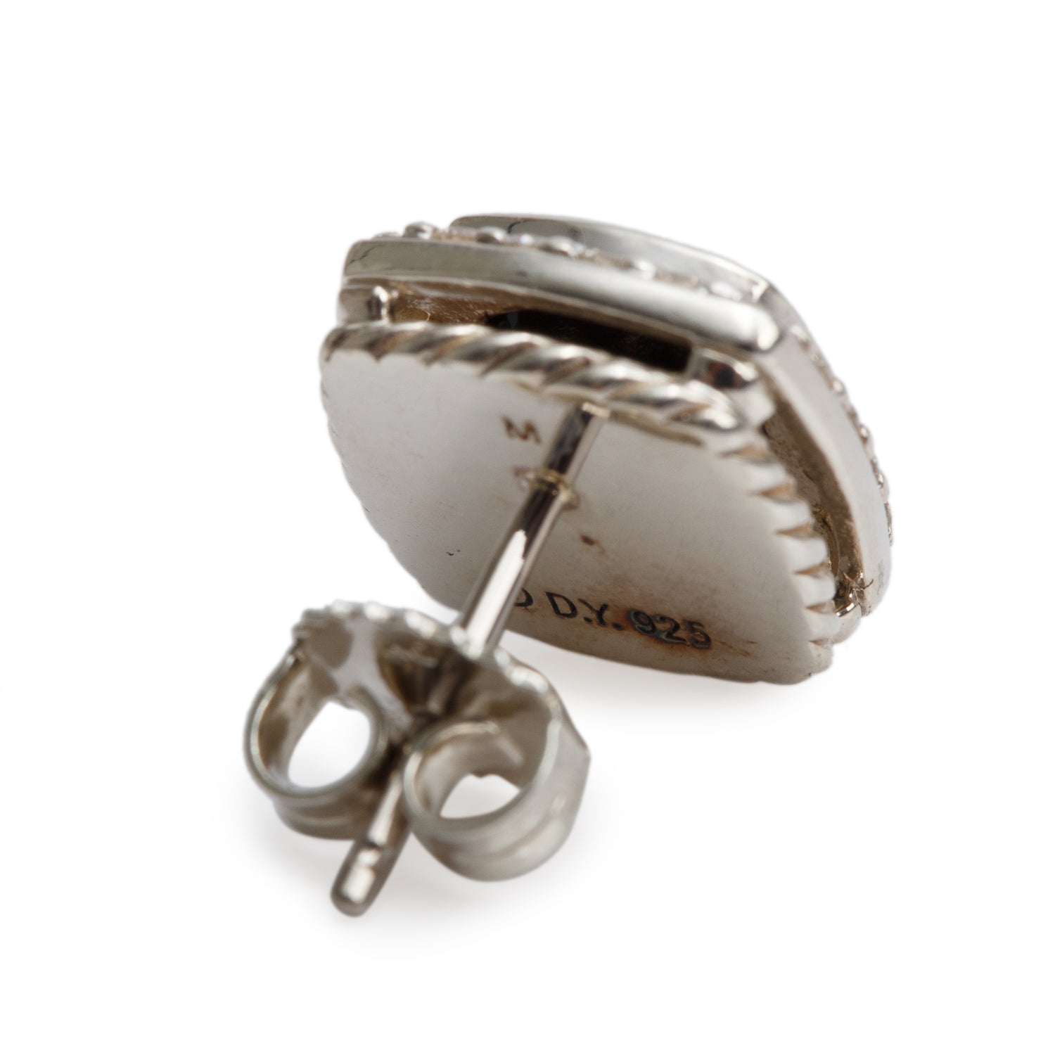 David Yurman Sterling Silver Onyx & Diamond Albion Earrings, 5 MM