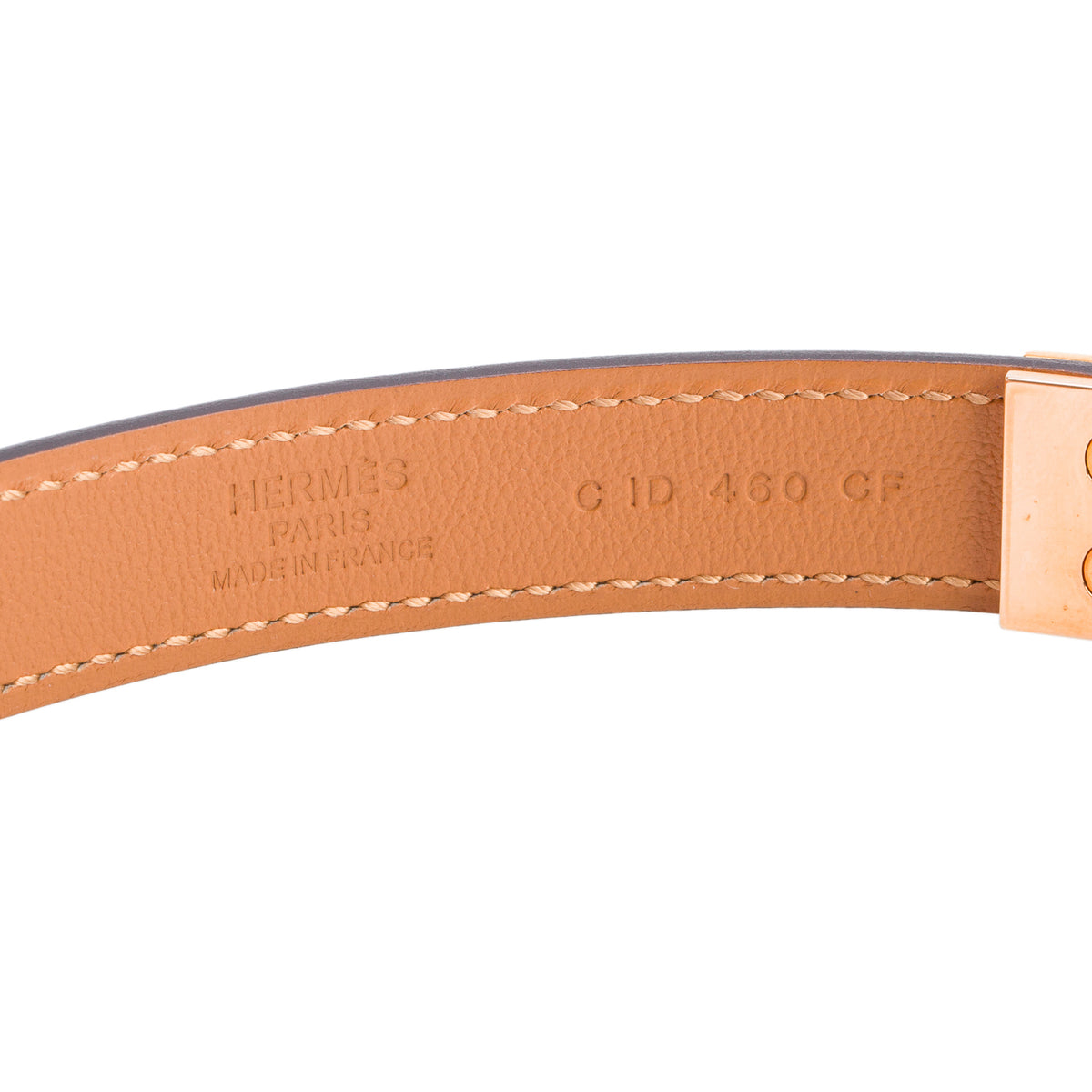 Hermes Etoupe Epsom Leather Gold Plated Rivale 18 Belt w/ Box