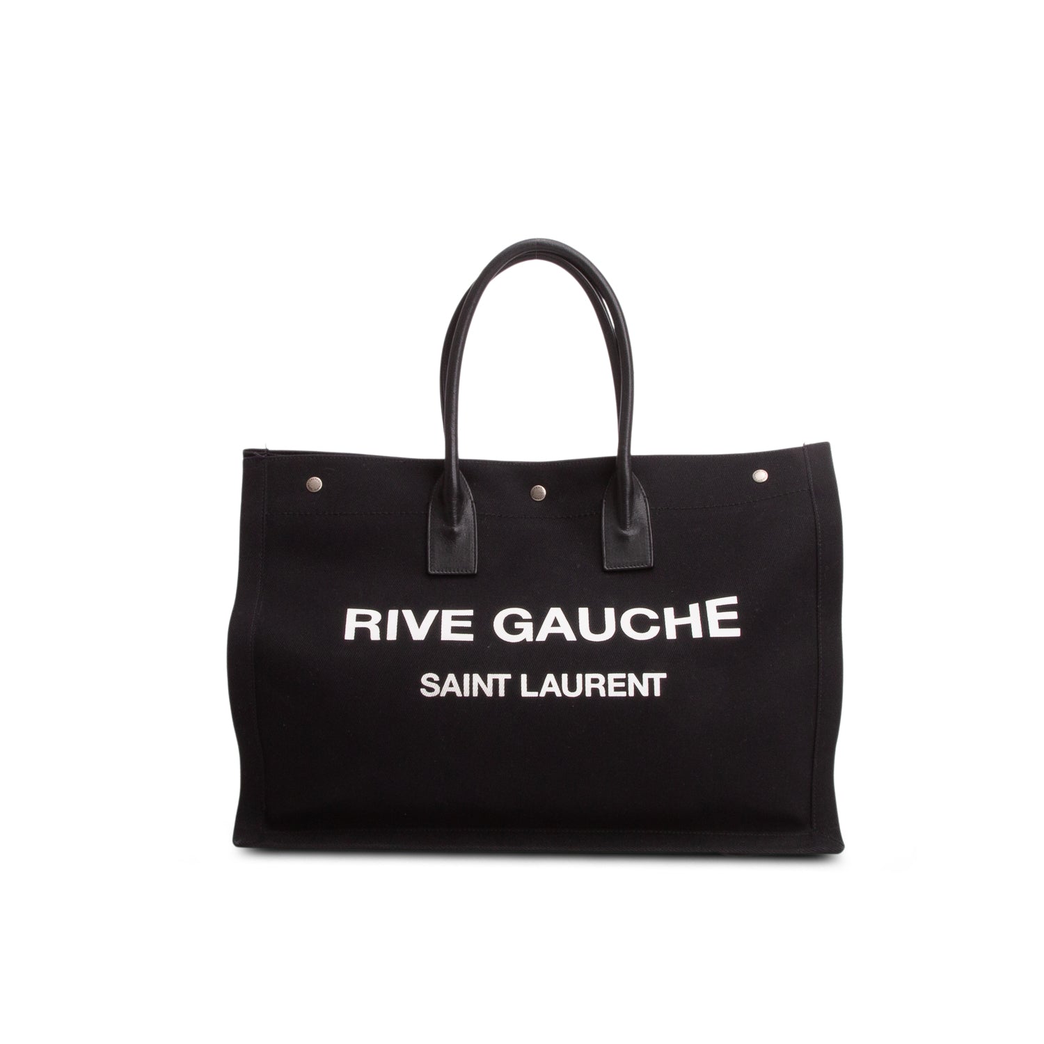 Saint Laurent Black Canvas Large Rive Gauche Canvas Tote