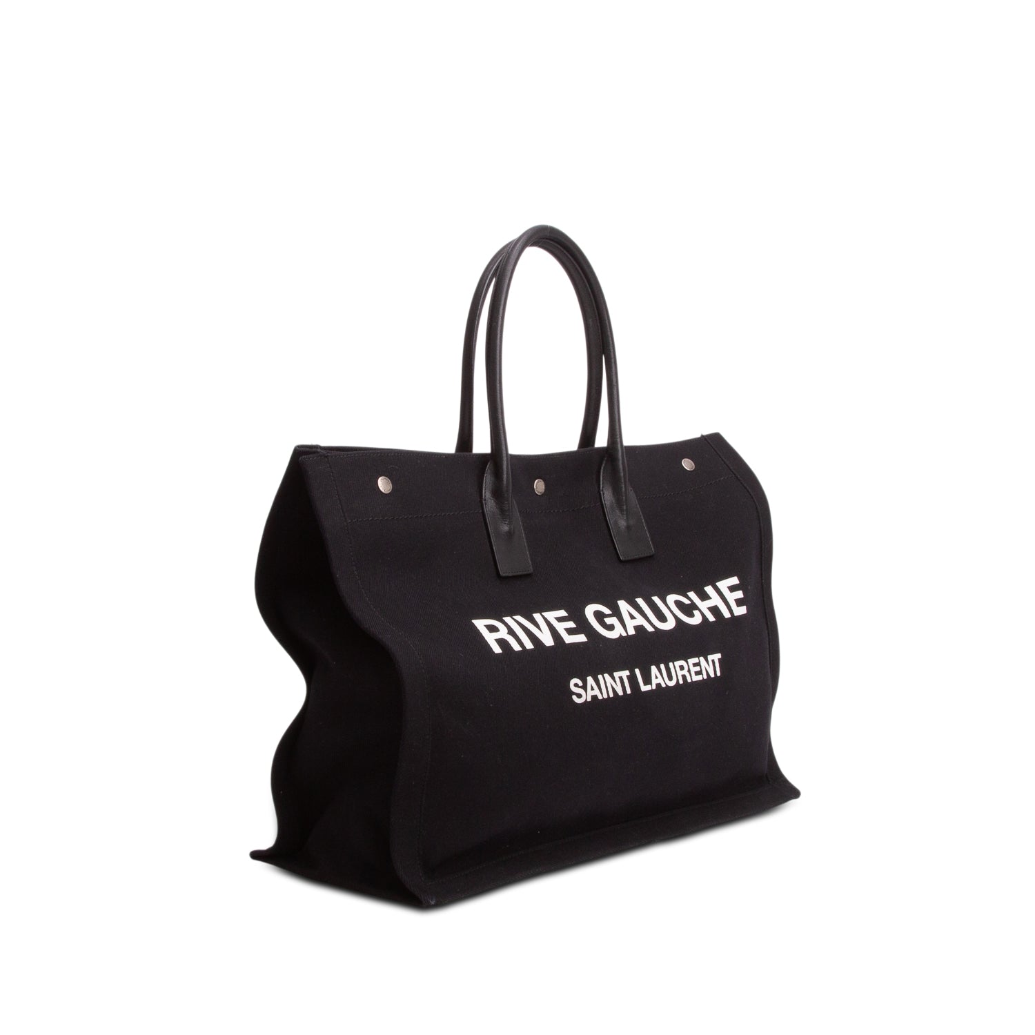 Saint Laurent Black Canvas Large Rive Gauche Canvas Tote