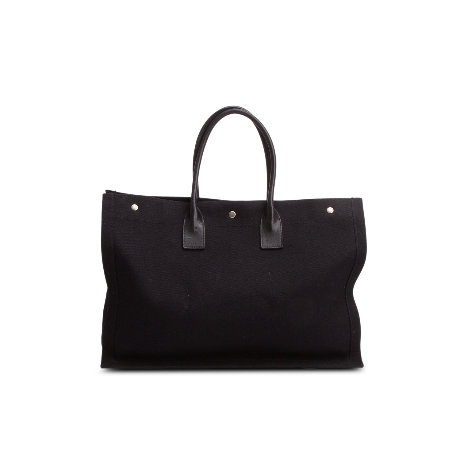Saint Laurent Black Canvas Large Rive Gauche Canvas Tote