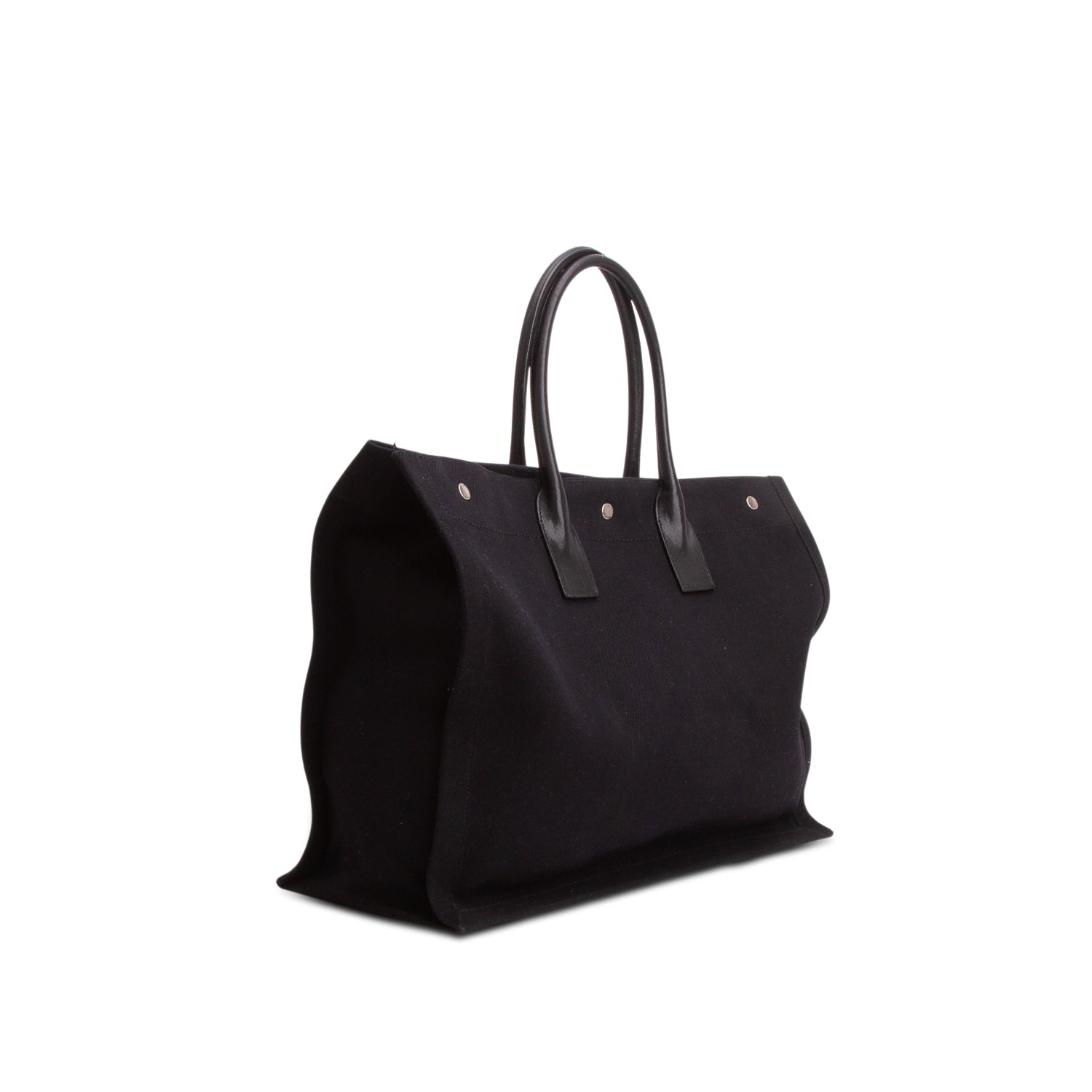 Saint Laurent Black Canvas Large Rive Gauche Canvas Tote