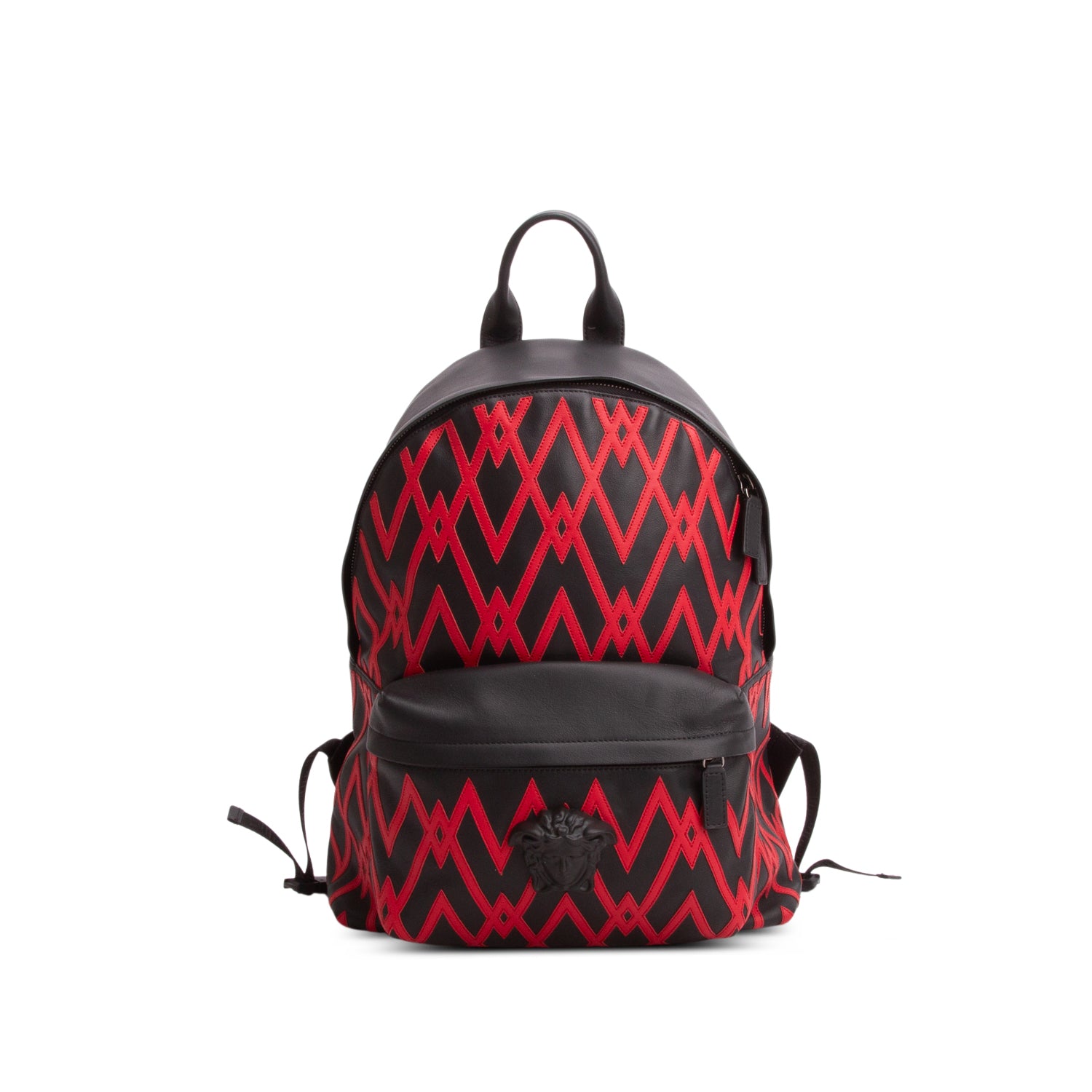 Versace Black/Red Calfskin La Medusa Backpack
