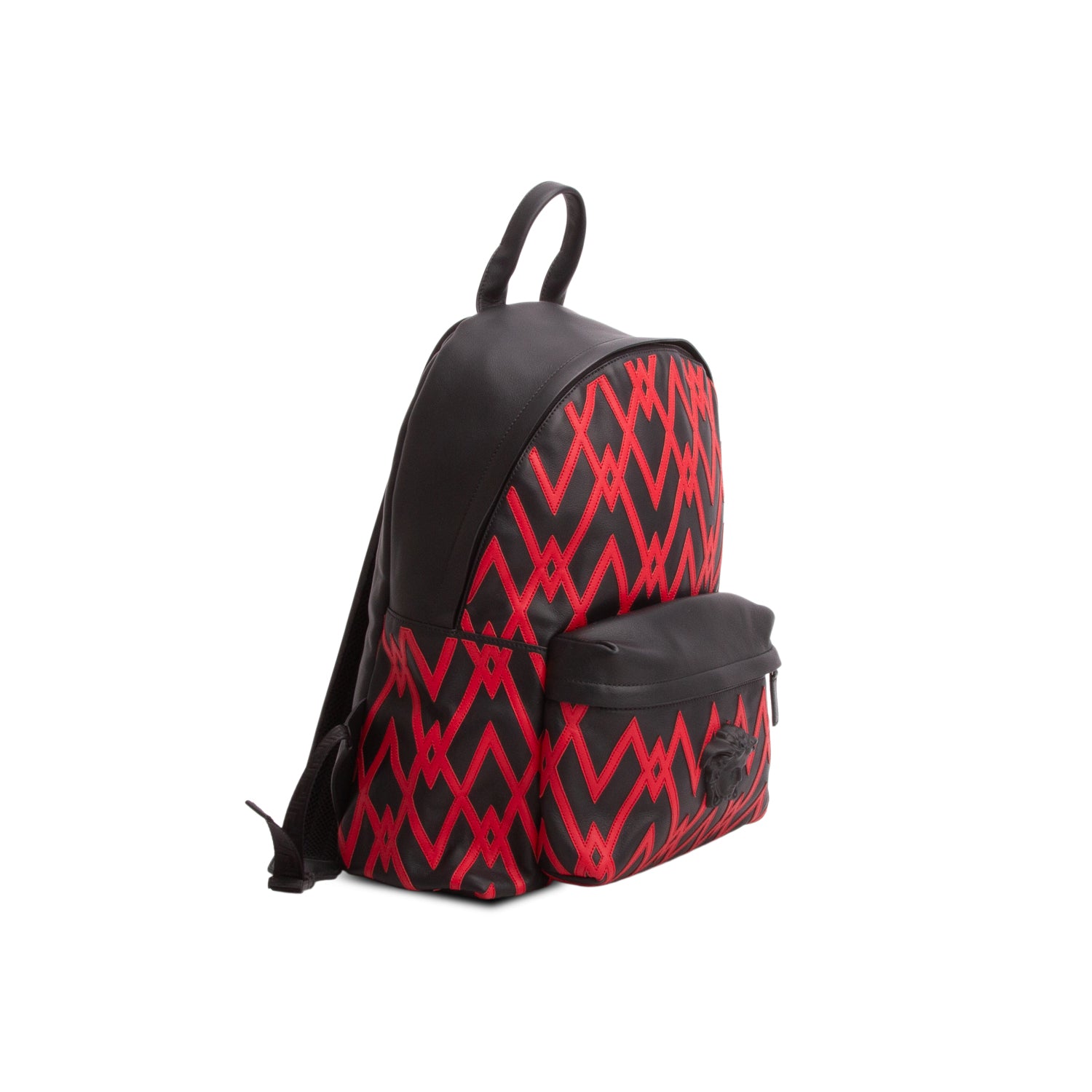 Versace Black/Red Calfskin La Medusa Backpack
