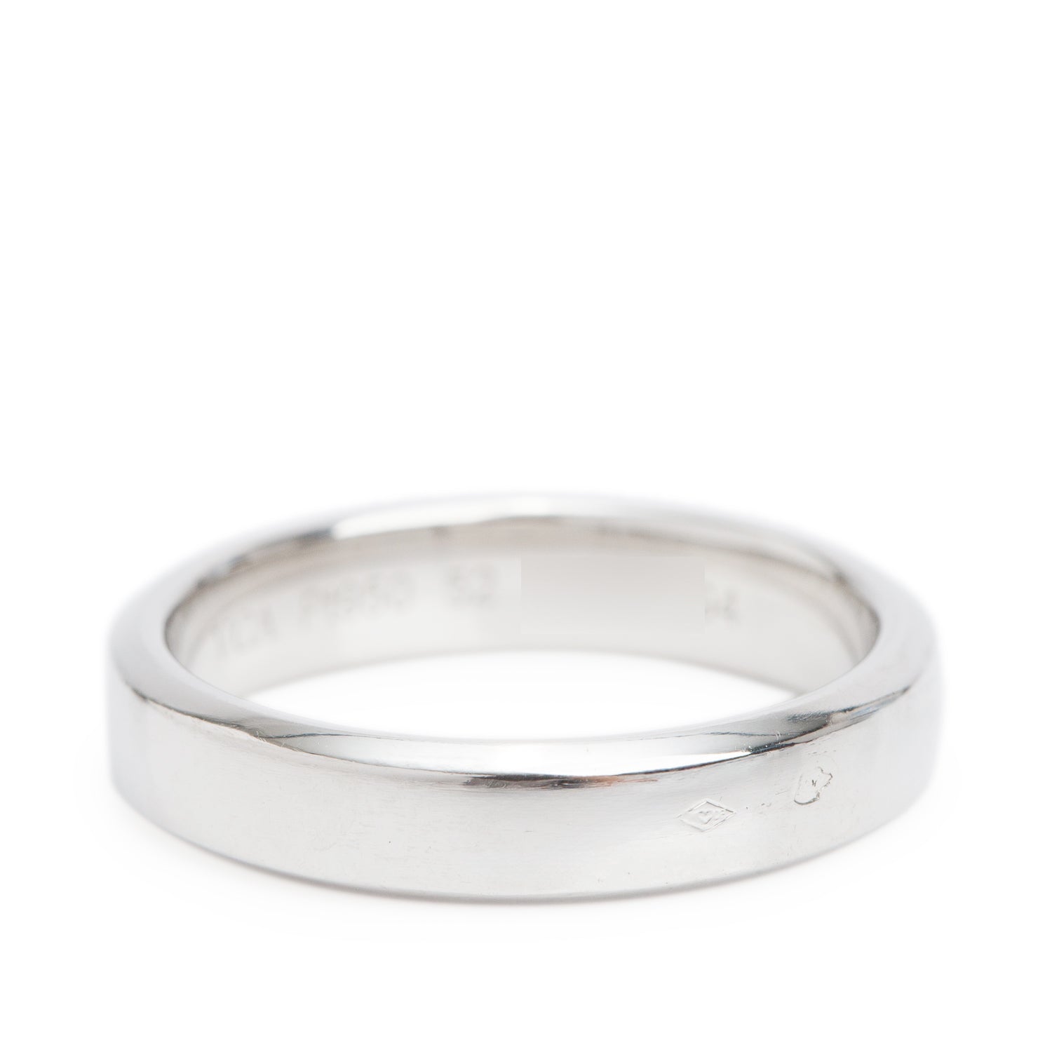 Van Cleef & Arpels Platinum Toujours 4MM Wedding Band Ring, Size 52 6 w/ Receipt & Certificate