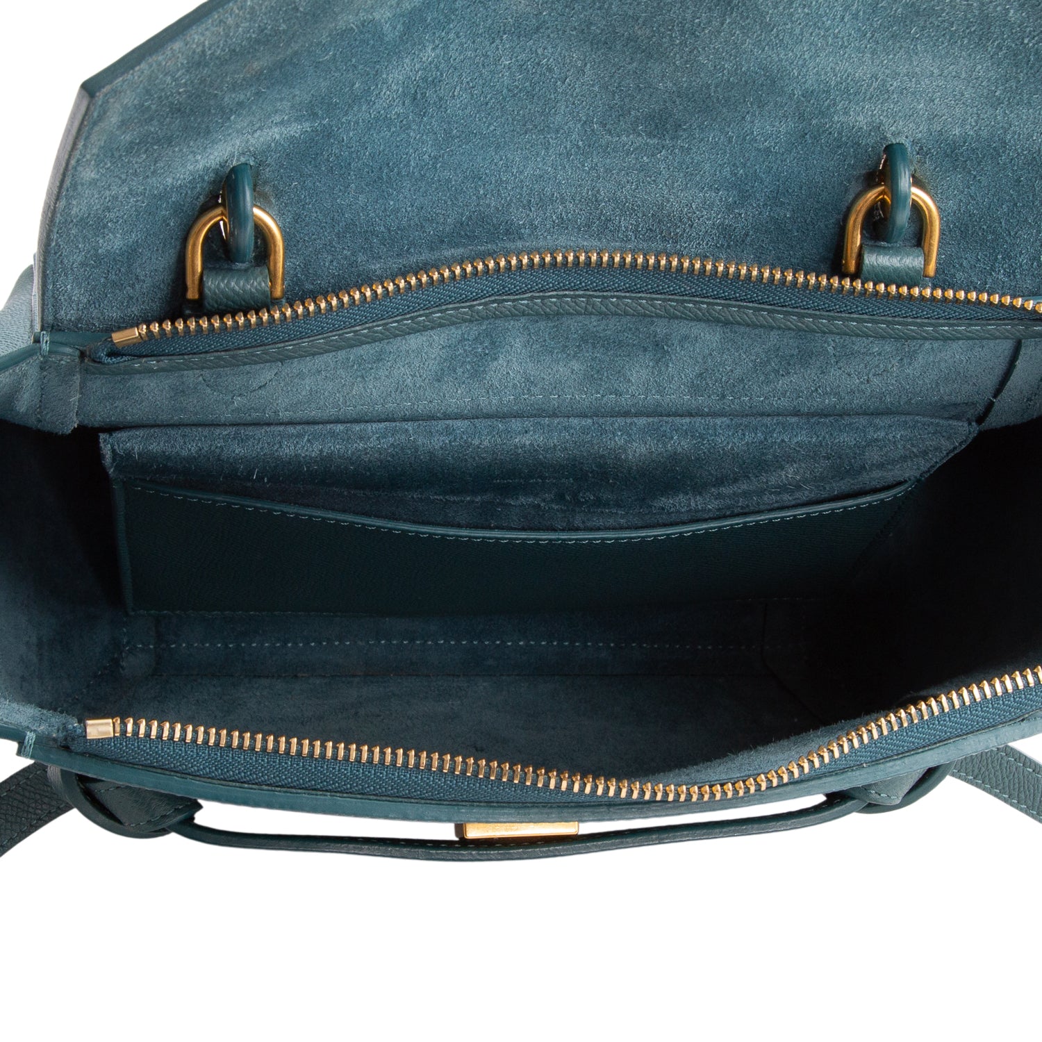 Celine 2020 Green Grained Calfskin Leather Nano Belt Bag w/ Strap