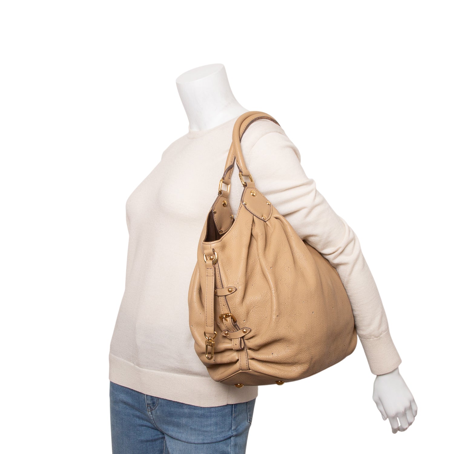 Louis Vuitton Brown Mahina Leather L Hobo