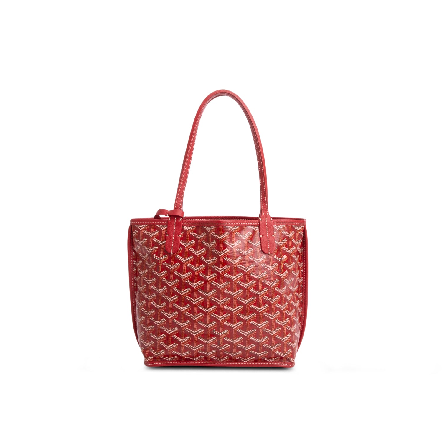 Goyard 2024 Red Goyardine Reversible Mini Anjou w/ Pouch