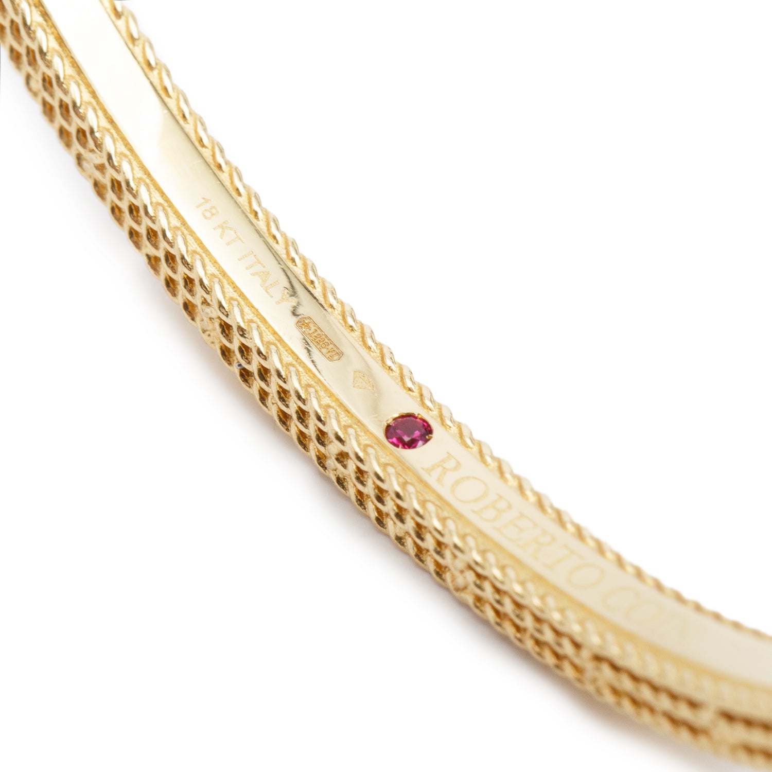 Roberto Coin 18k Yellow Gold Pave Diamond Princess Bangle Bracelet