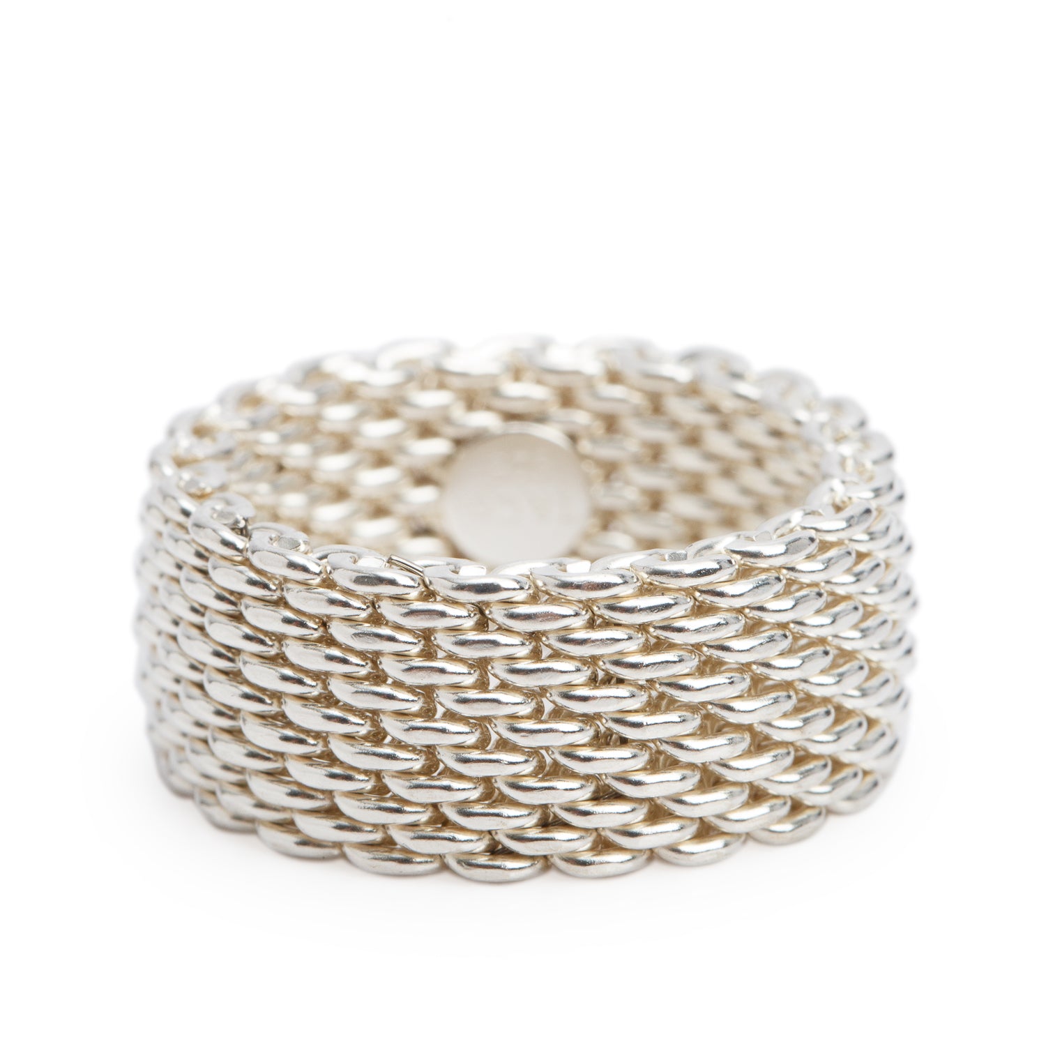 Tiffany & Co. Sterling Silver Somerset Mesh Ring, Size 8.25