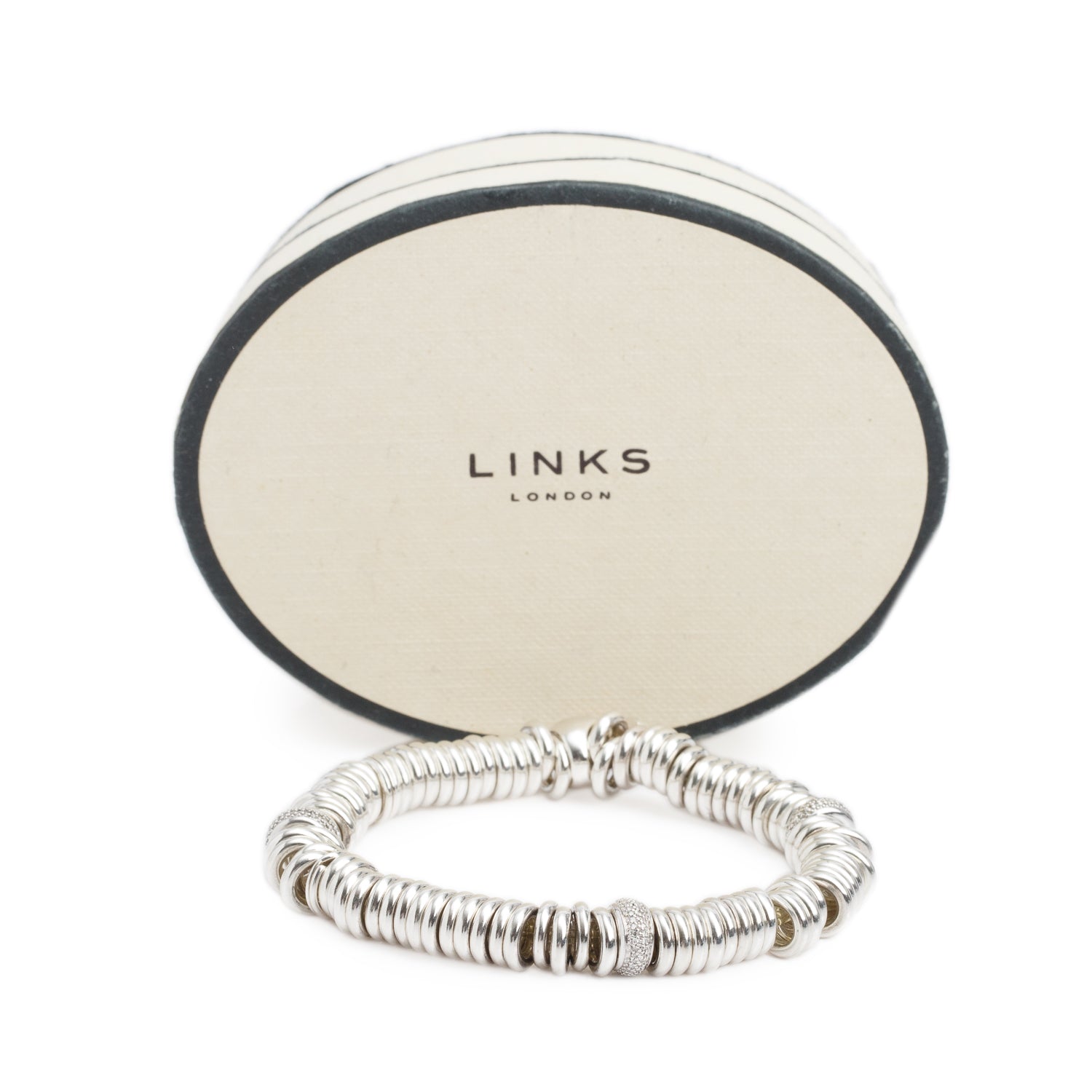 Links of London Sterling Silver Diamond Sweetie Charm Bracelet