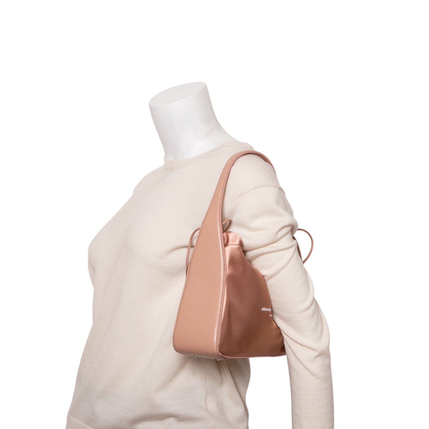 Alexander Wang Pink Satin Calfskin Leather Small Ryan Drawstring Bag