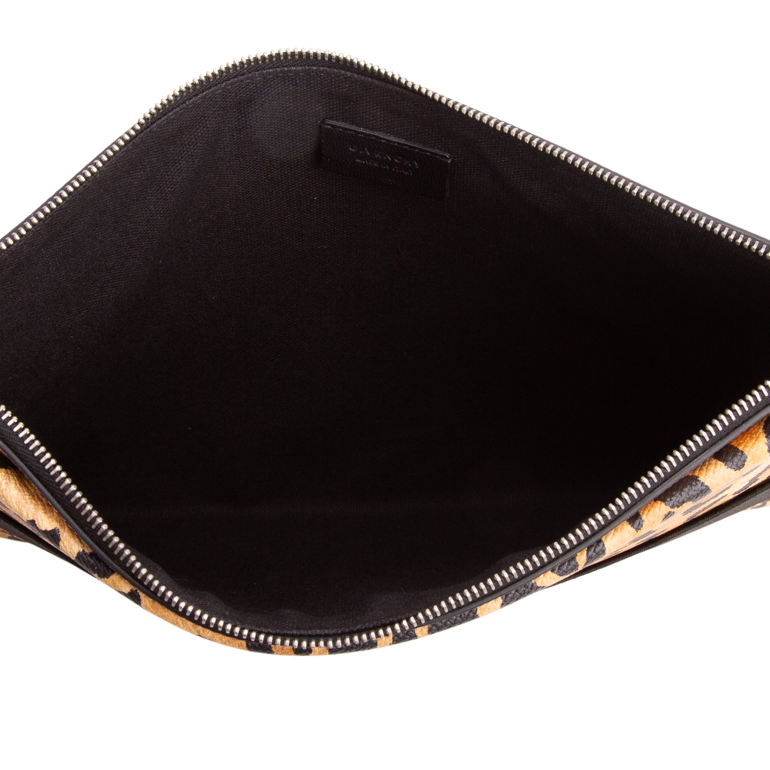 Givenchy Leopard Print Calfskin Leather Zip Clutch w/ Box