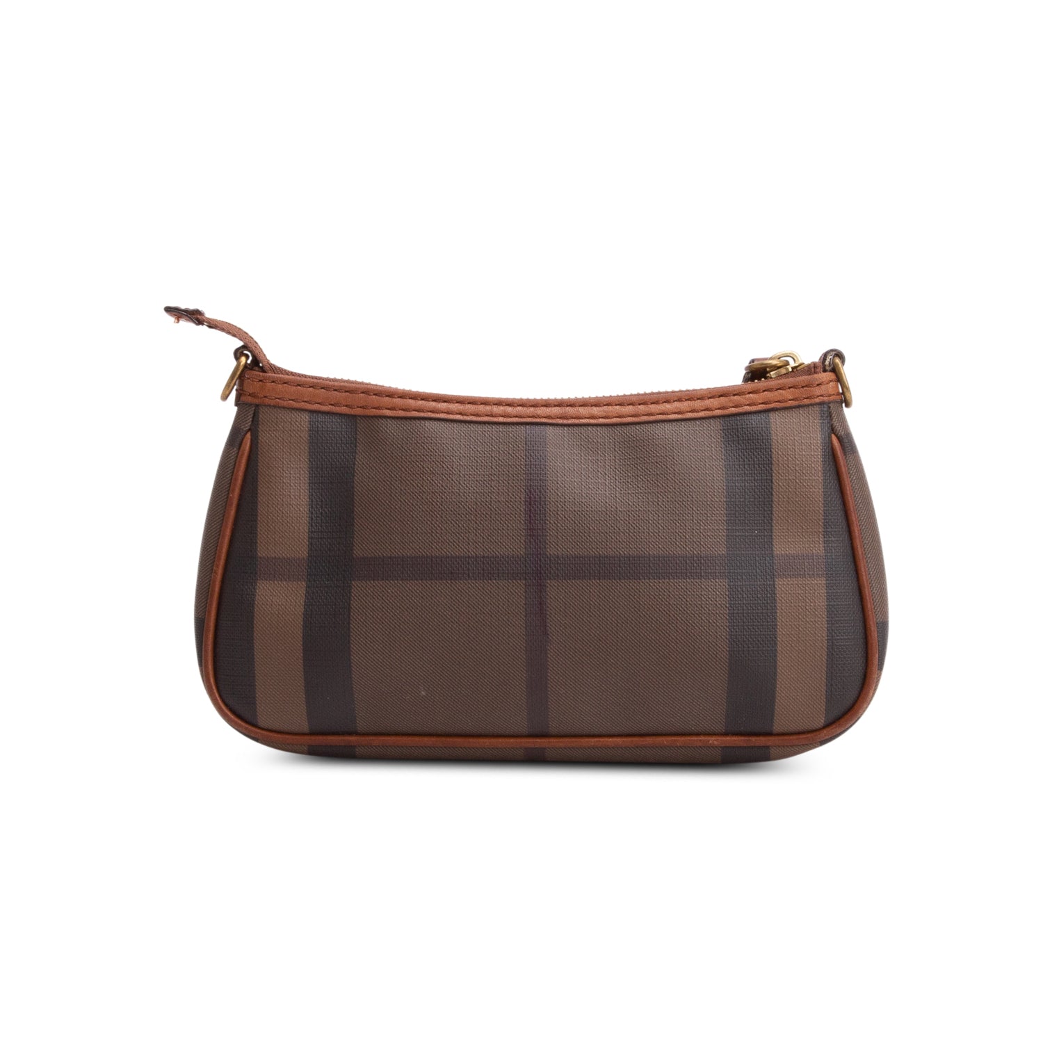 Burberry Brown Check Coated Canvas Pochette Bag