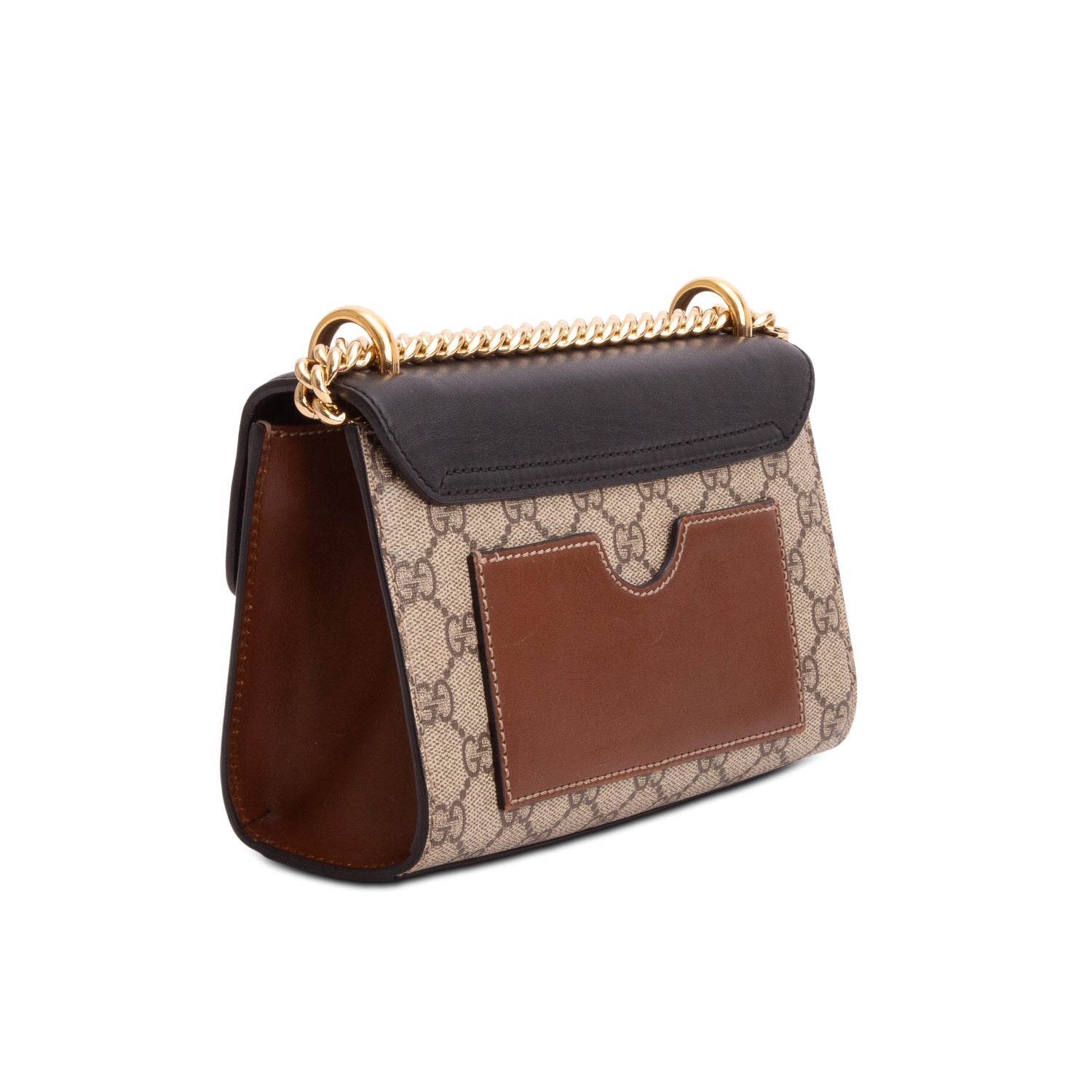 Gucci GG Supreme Monogram Moon Calfskin Small Padlock Shoulder Bag
