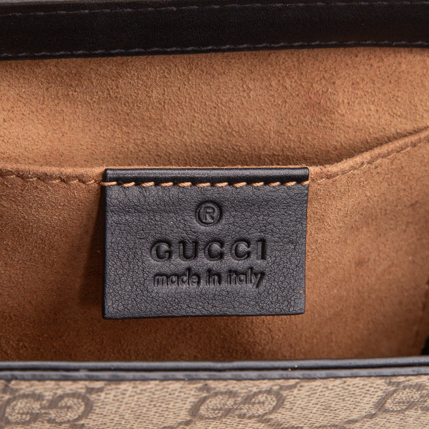 Gucci GG Supreme Monogram Moon Calfskin Small Padlock Shoulder Bag