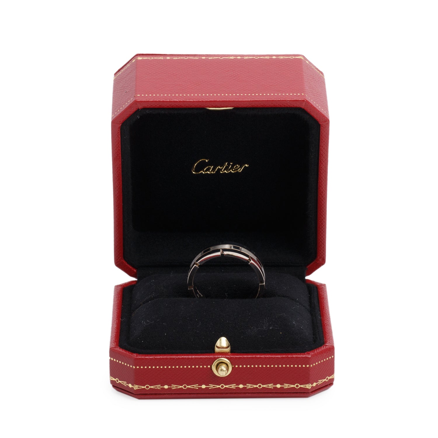 Cartier 18k White Gold Tank Francaise Ring, Size 70 13.25 w/ Box