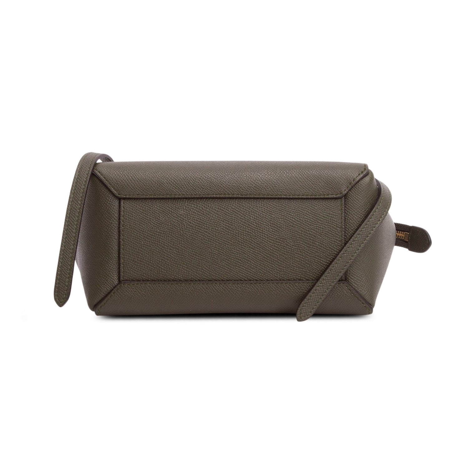 Celine Green Grained Calfskin Pico Belt Bag w/ Strap