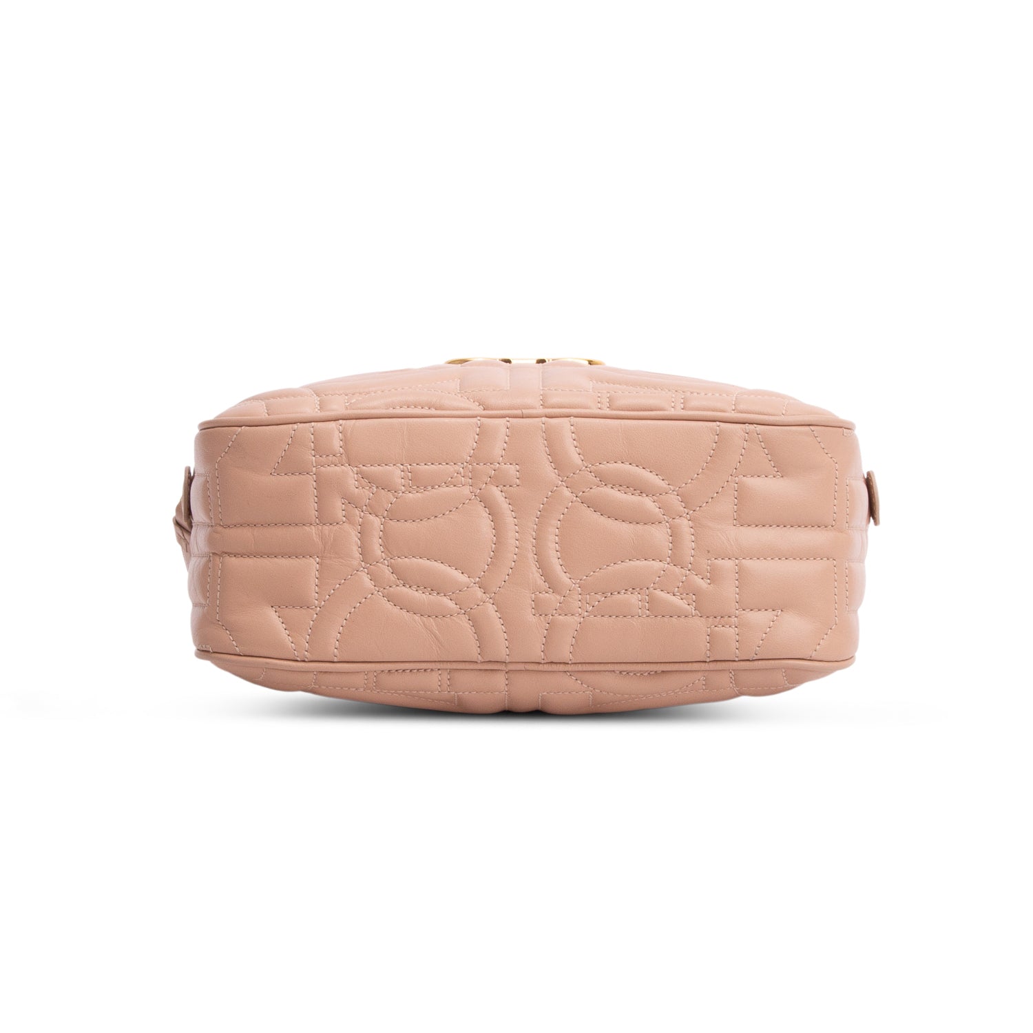 Ferragamo Pink Calfskin Quilted Gancini Camera Bag