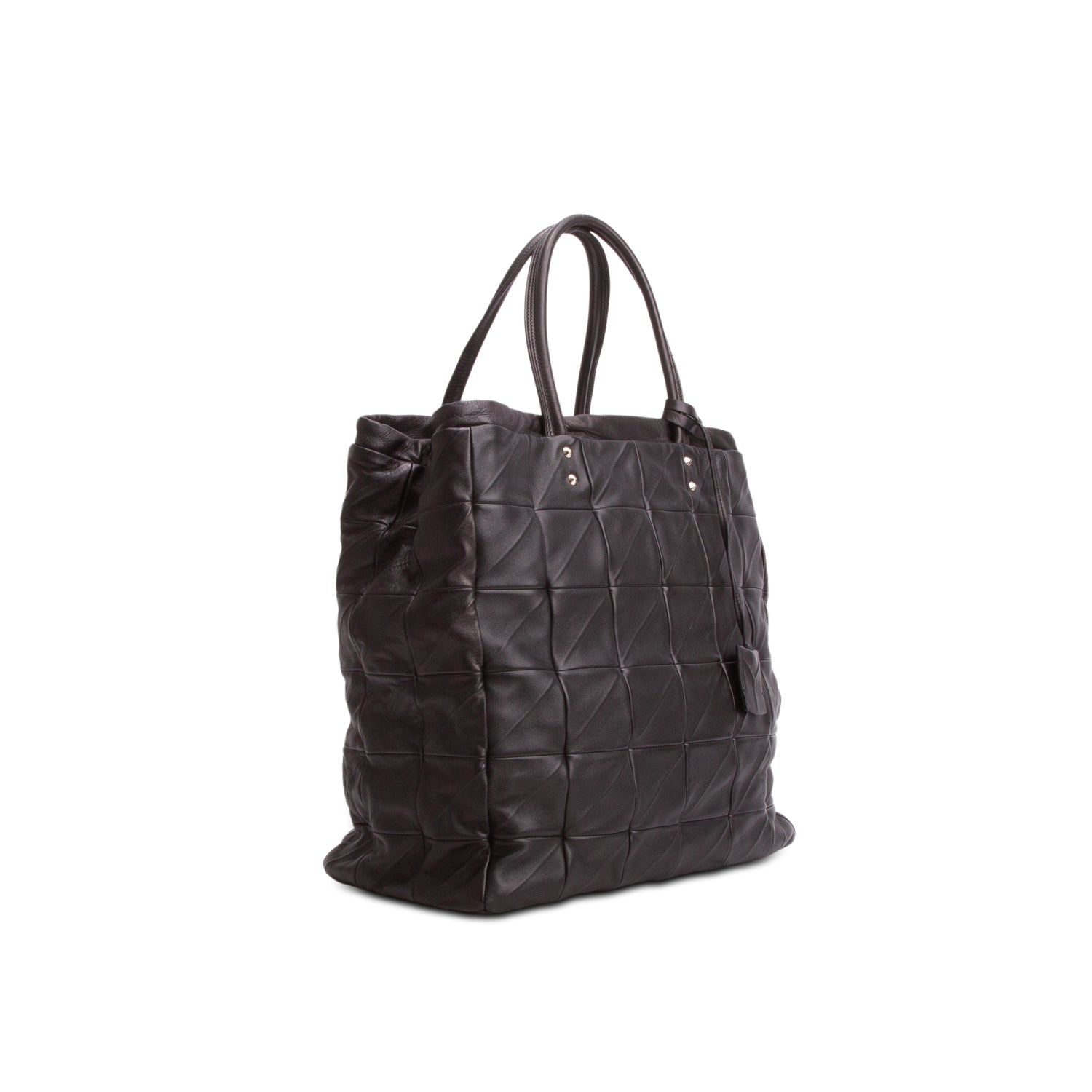 Saint Laurent Black Calfskin Square Quilted Tote Bag